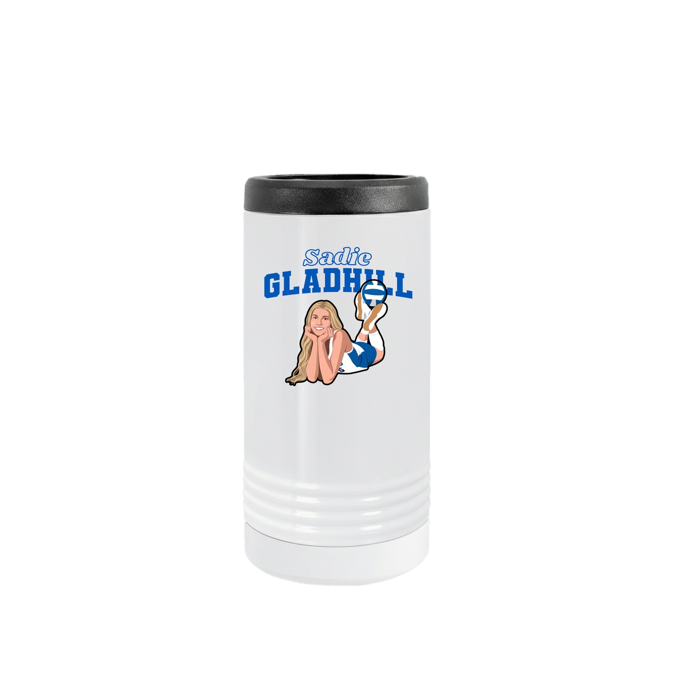 Slim Beverage Holder — Name Arch in White