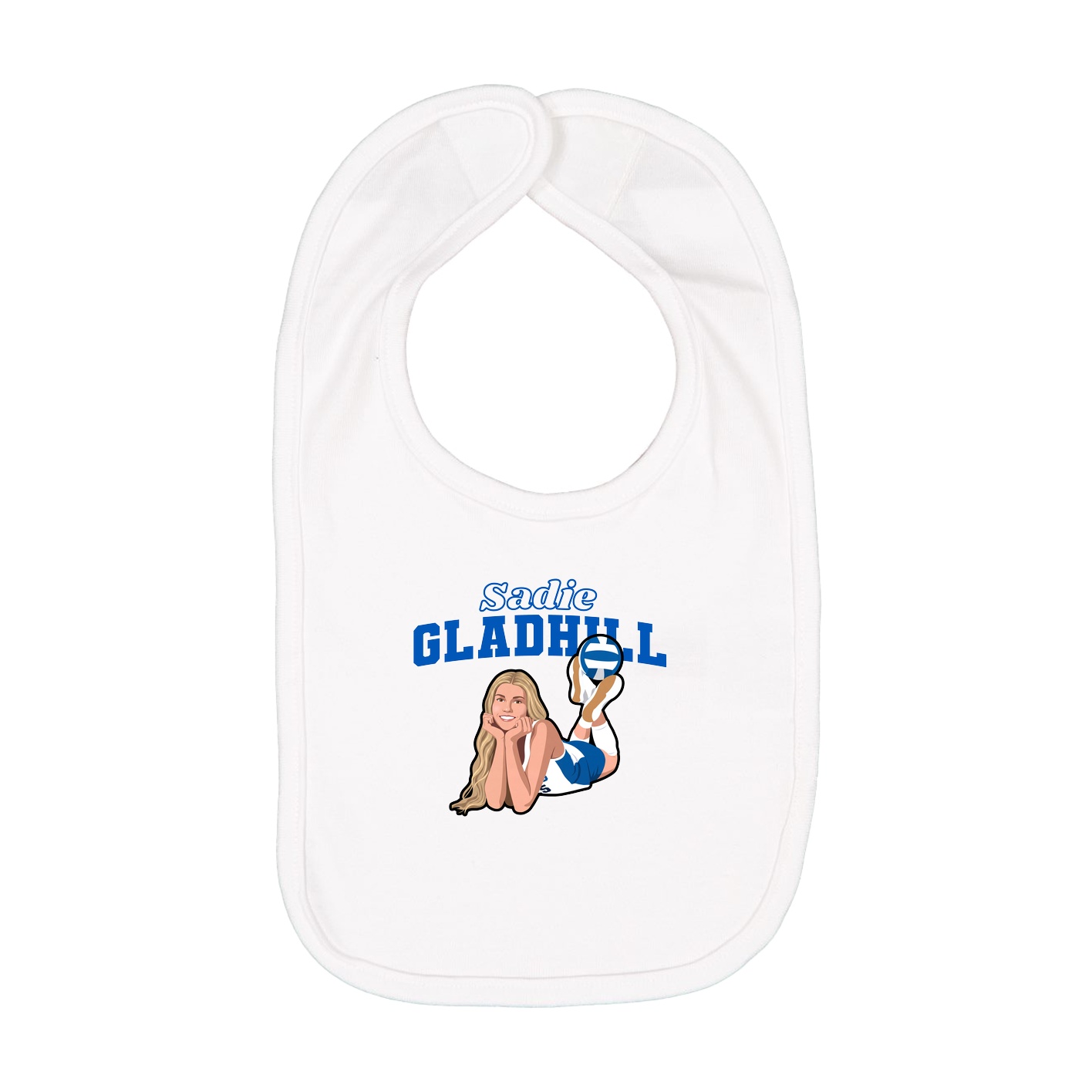 Infant Bib — Name Arch in White
