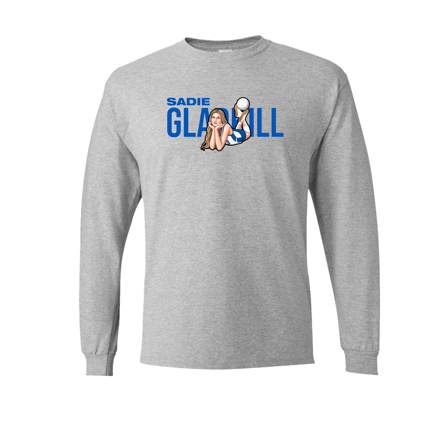 Long Sleeve Tee — Player Name in Grey