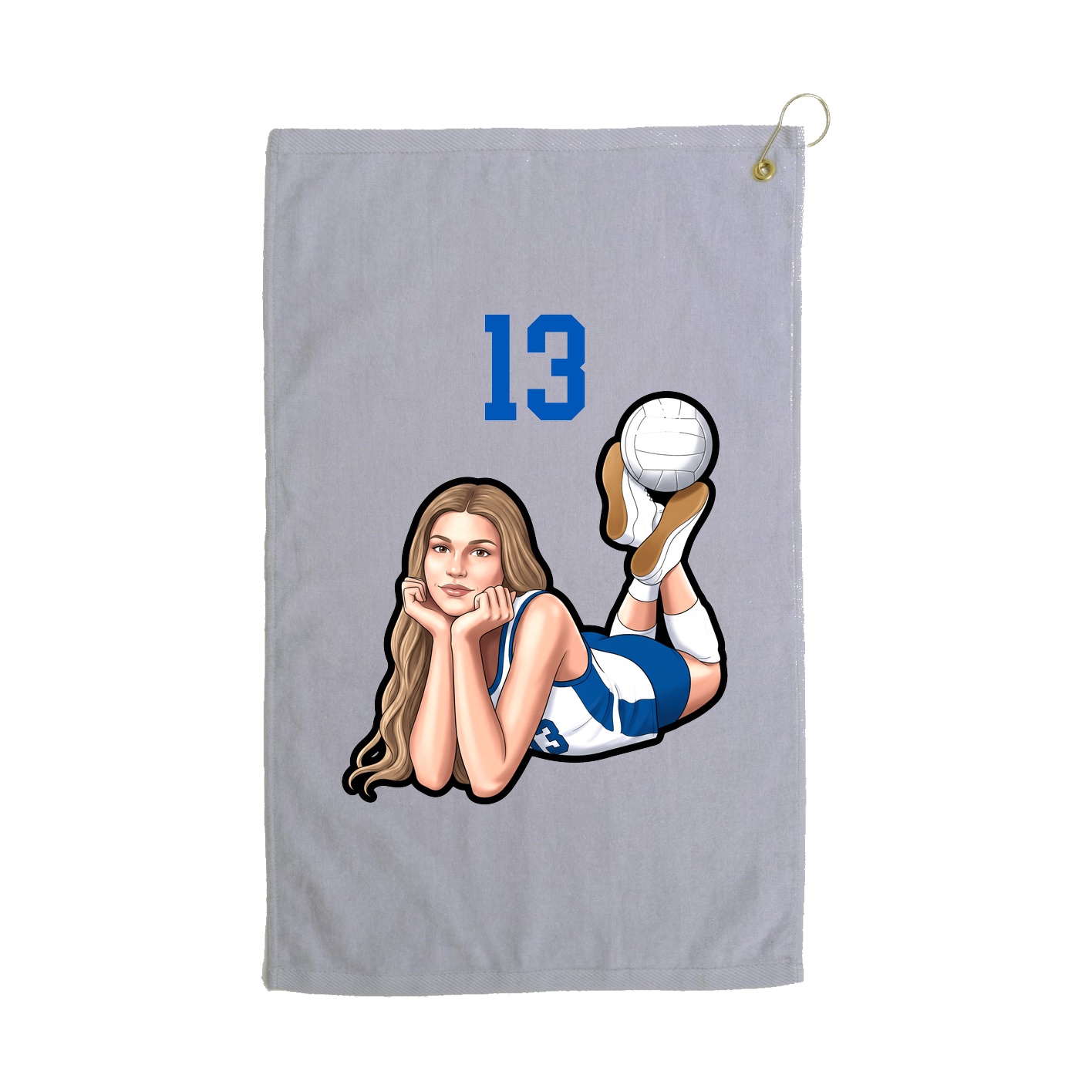 Golf Towel — Number Top in Grey