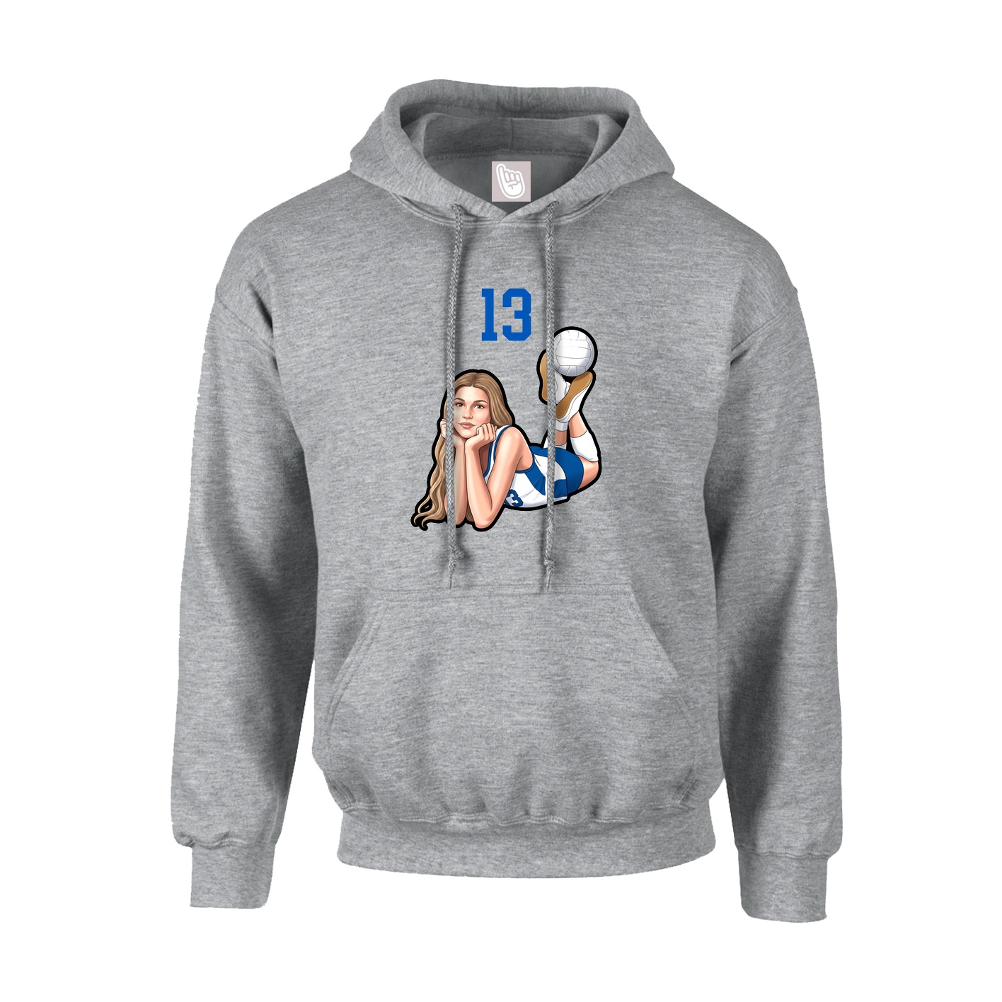 Hoodie — Number Top in Grey