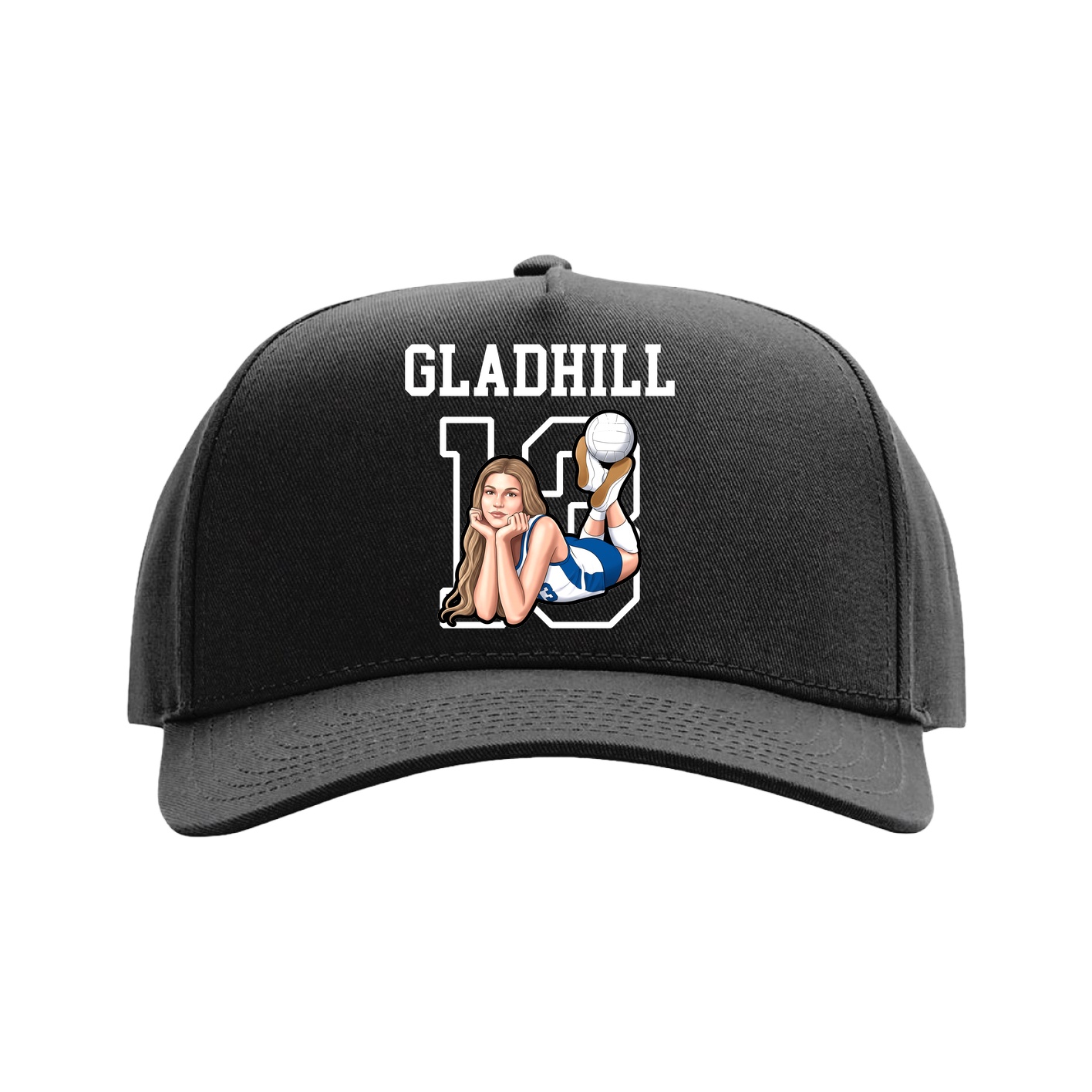 Full Fabric Five-Panel Champ Cap — Shirsey in Black