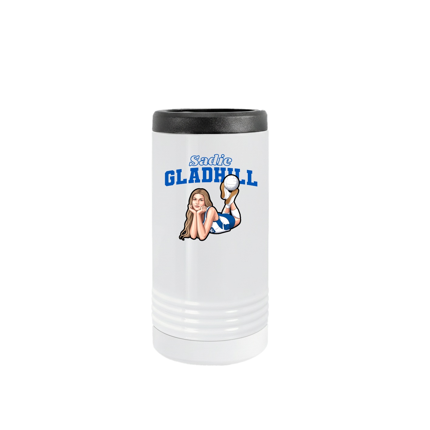Slim Beverage Holder — Name Arch in White