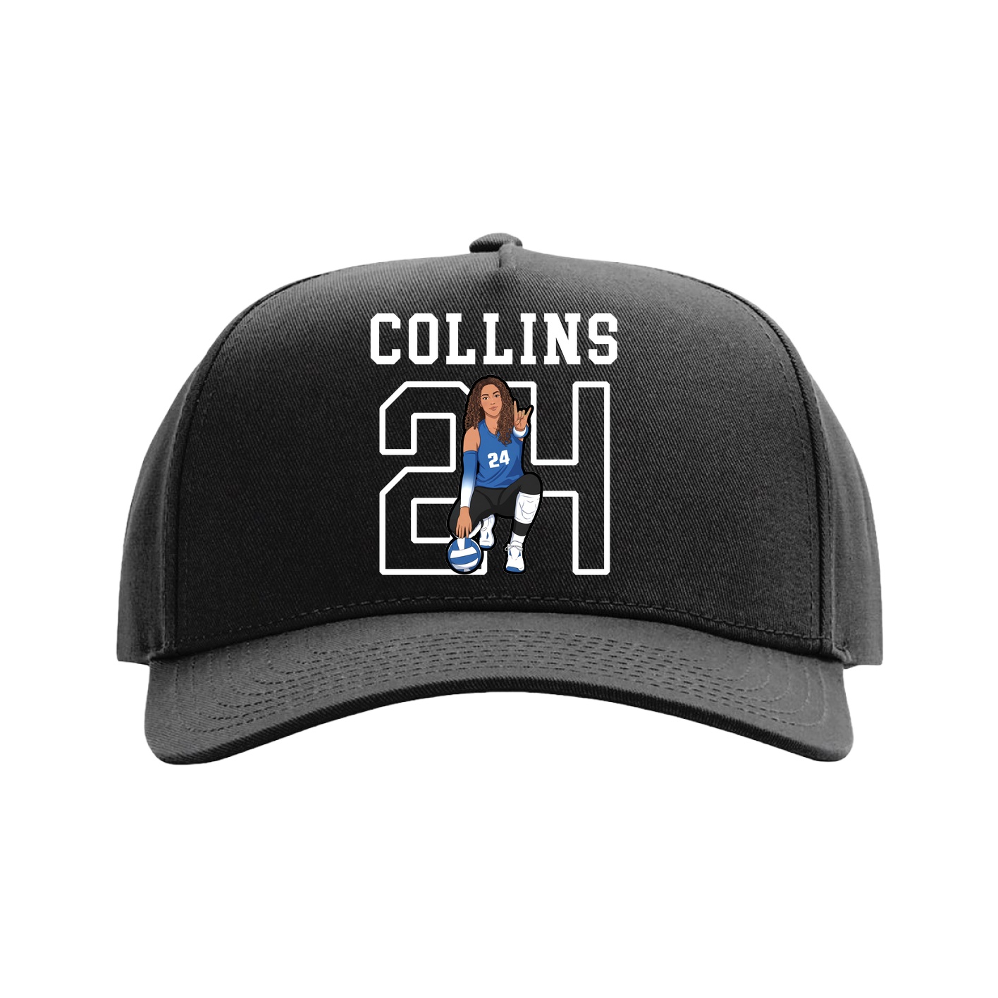 Full Fabric Five-Panel Champ Cap — Shirsey in Black