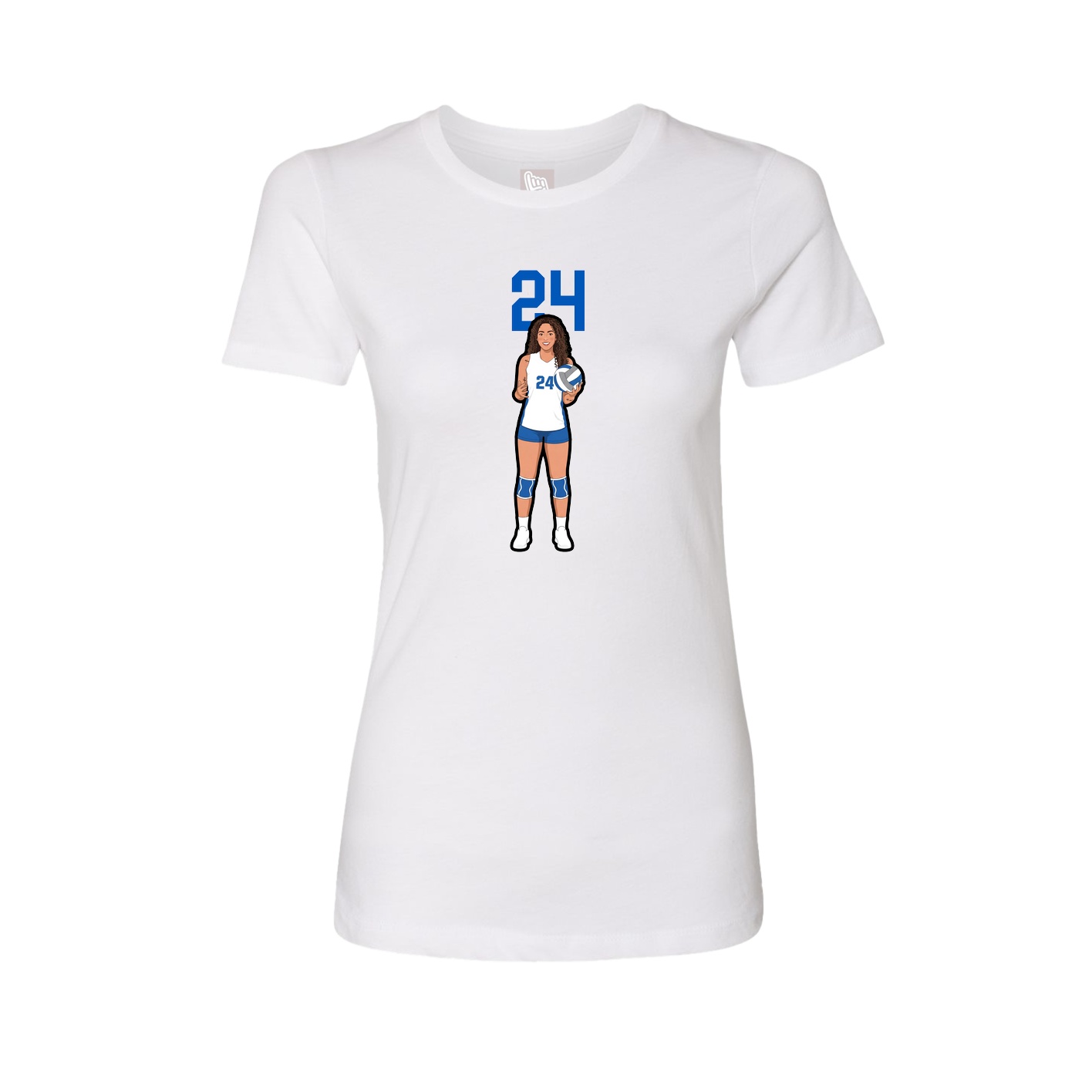 Fitted Women's Tee — Number Top in White
