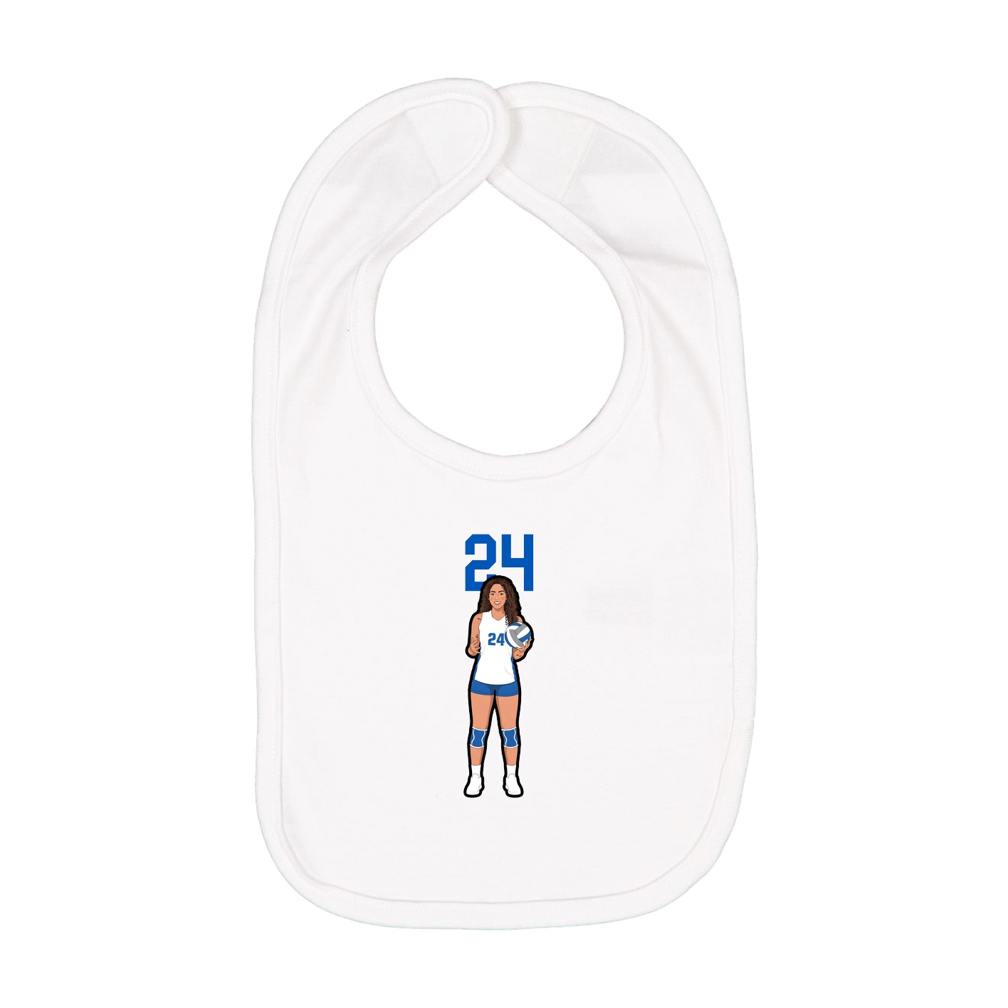 Infant Bib — Number Top in White