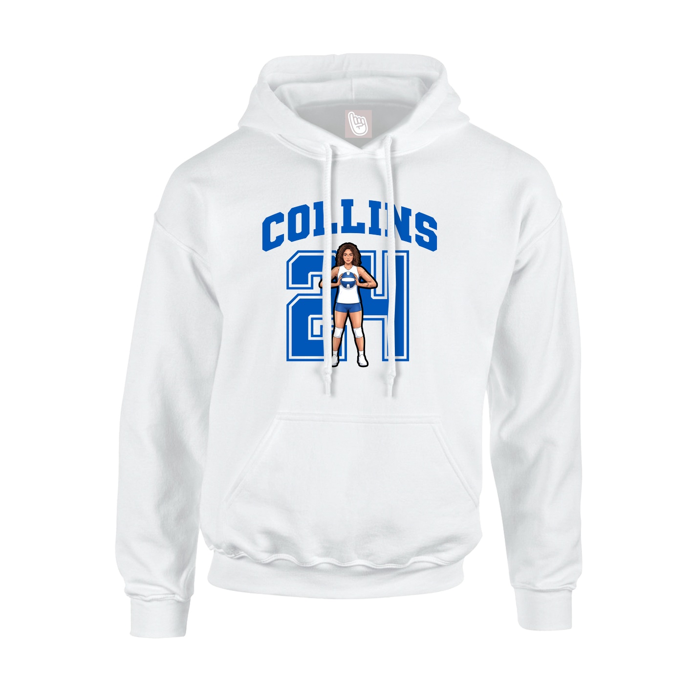 Hoodie — Number in White