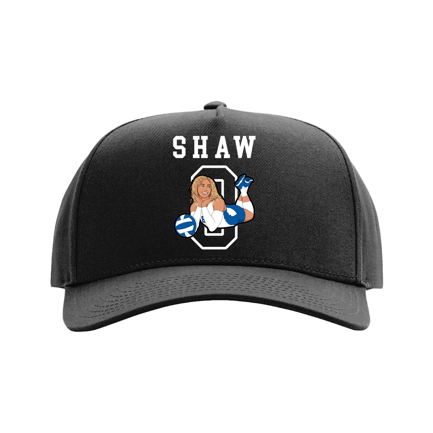 Full Fabric Five-Panel Champ Cap — Shirsey in Black
