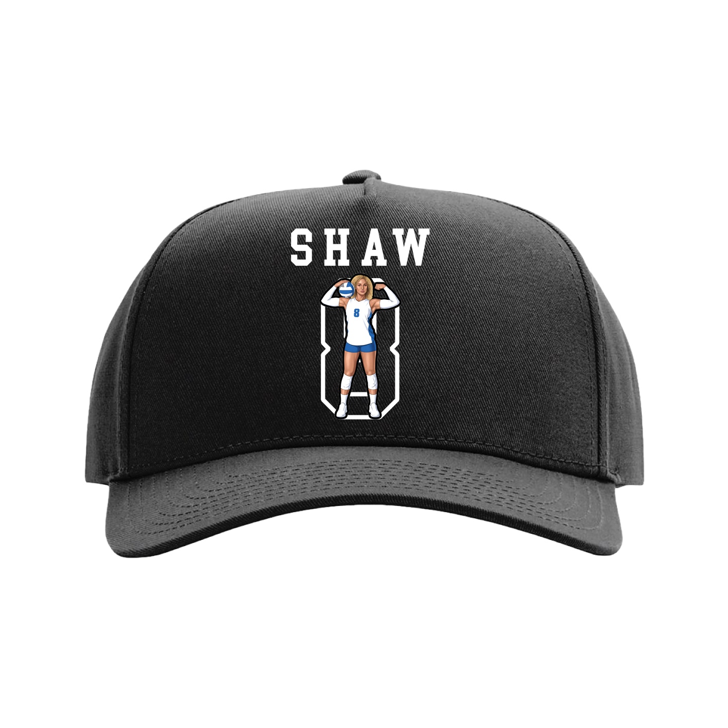 Full Fabric Five-Panel Champ Cap — Shirsey in Black