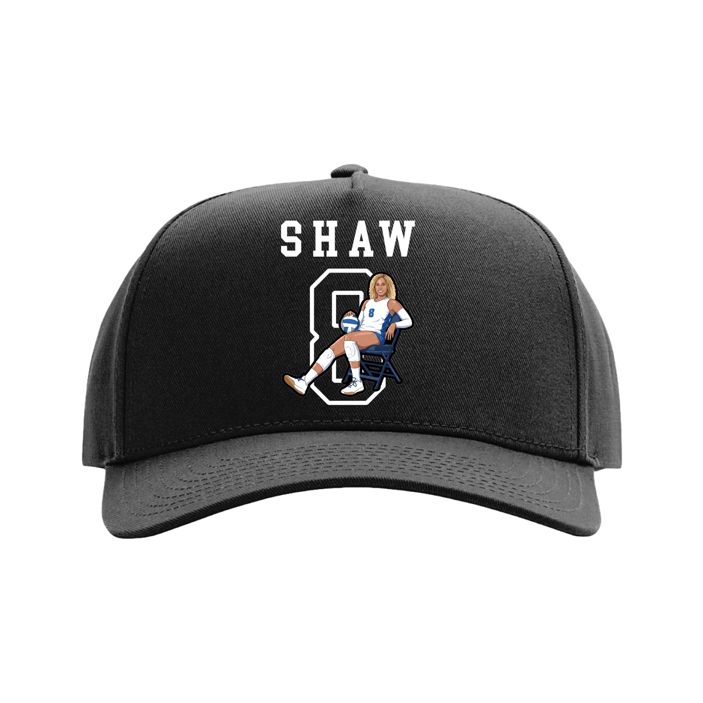 Full Fabric Five-Panel Champ Cap — Shirsey in Black