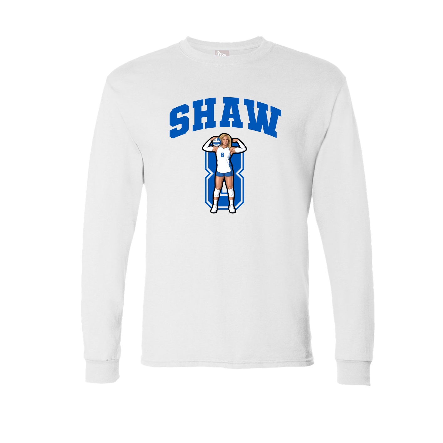 Long Sleeve Tee — Number in White