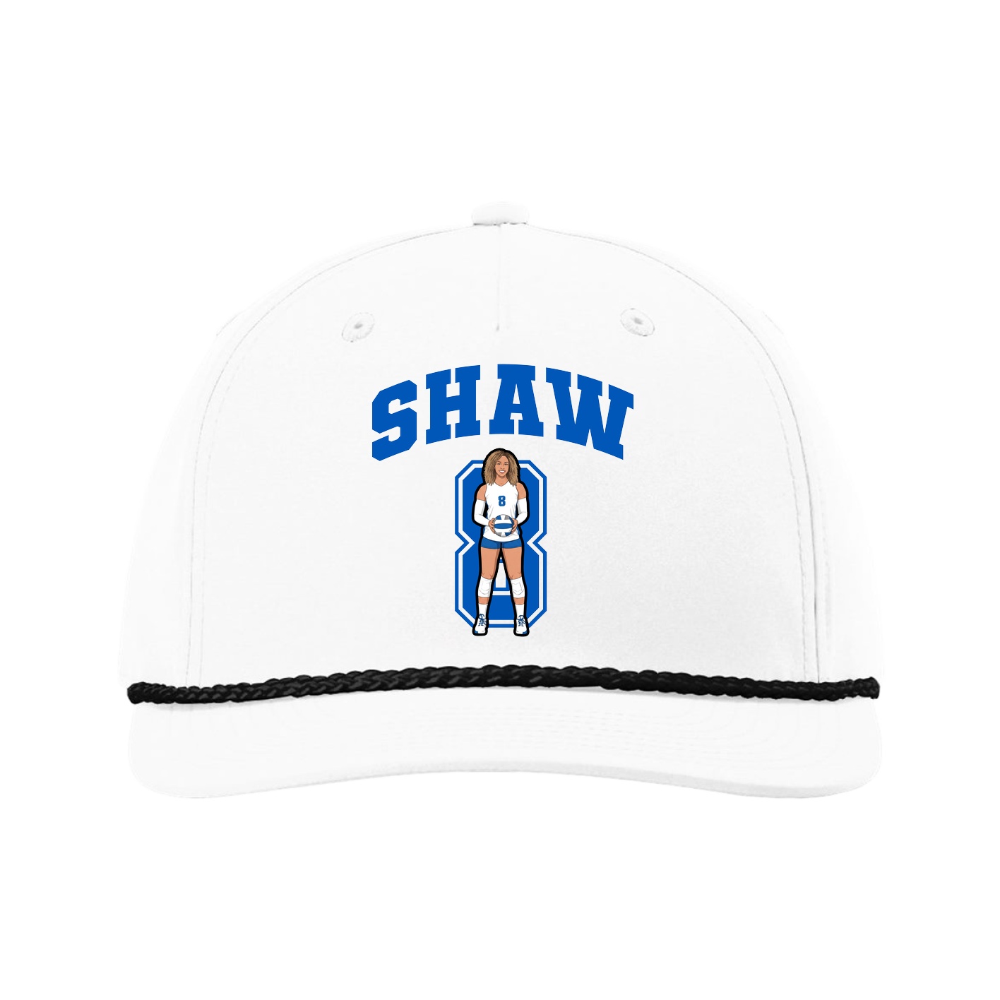 Five-Panel Classic Rope Cap — Number in White