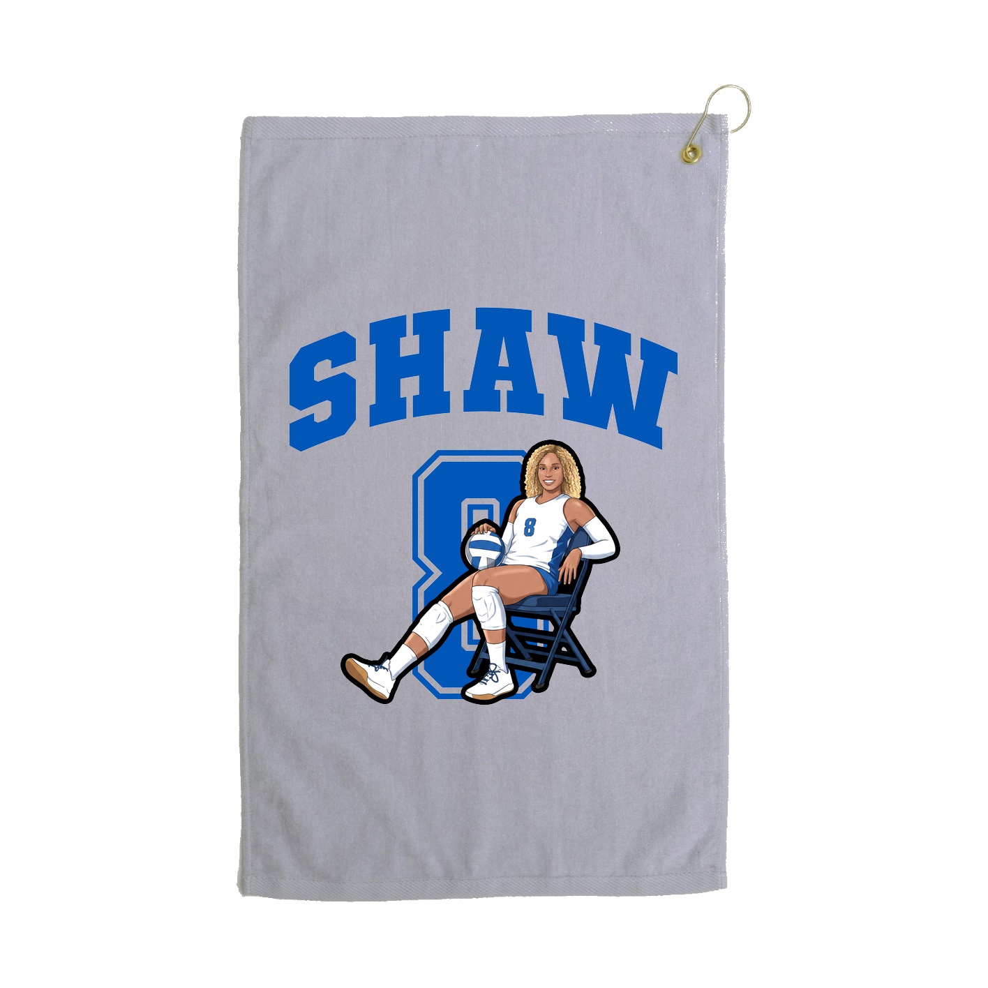 Golf Towel — Number in Grey