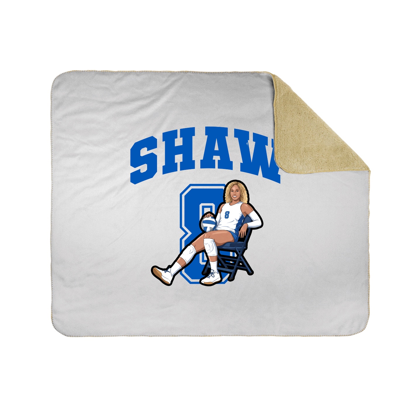 Throw Blanket — Number in White