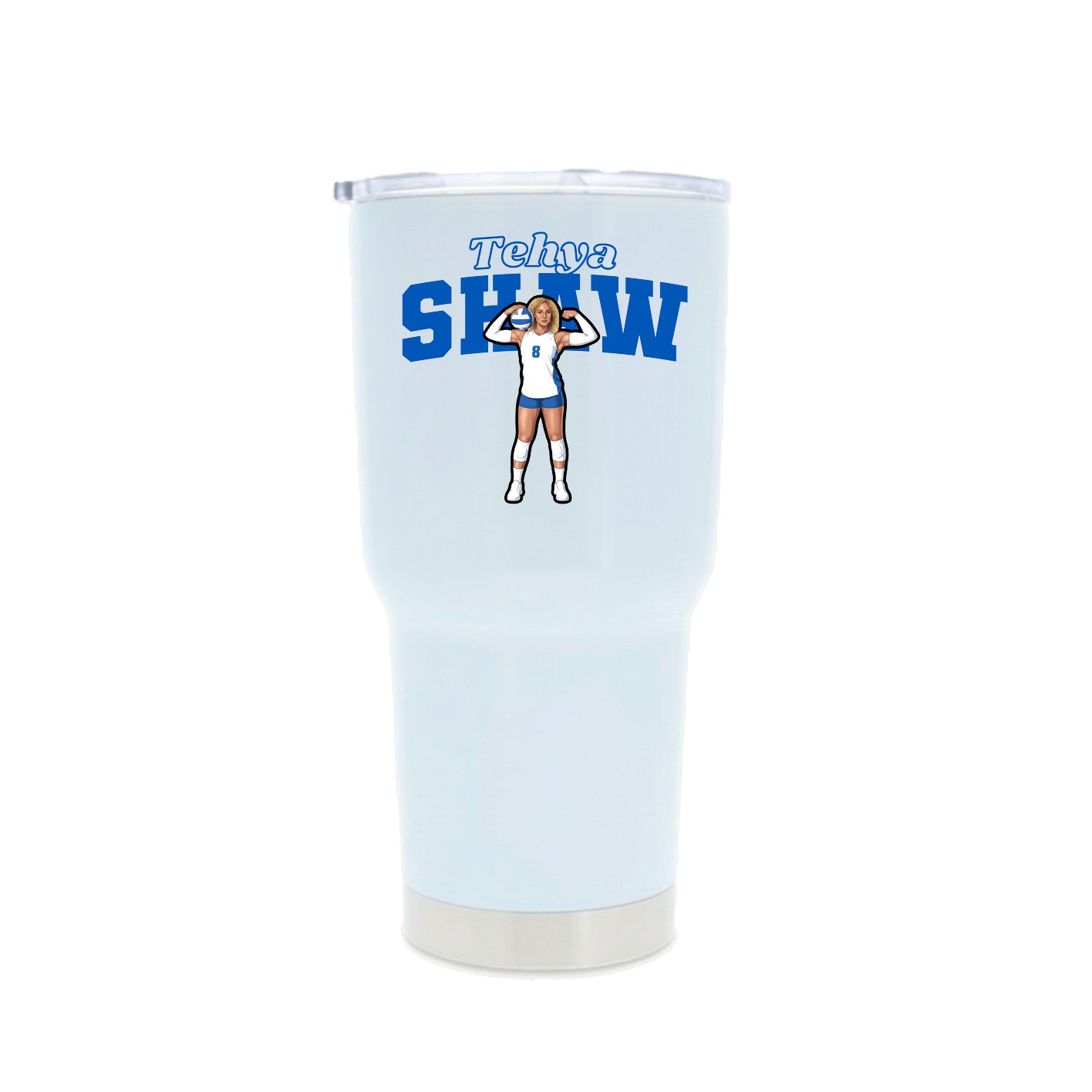 30oz Stainless Steel Tumbler — Name Arch in White