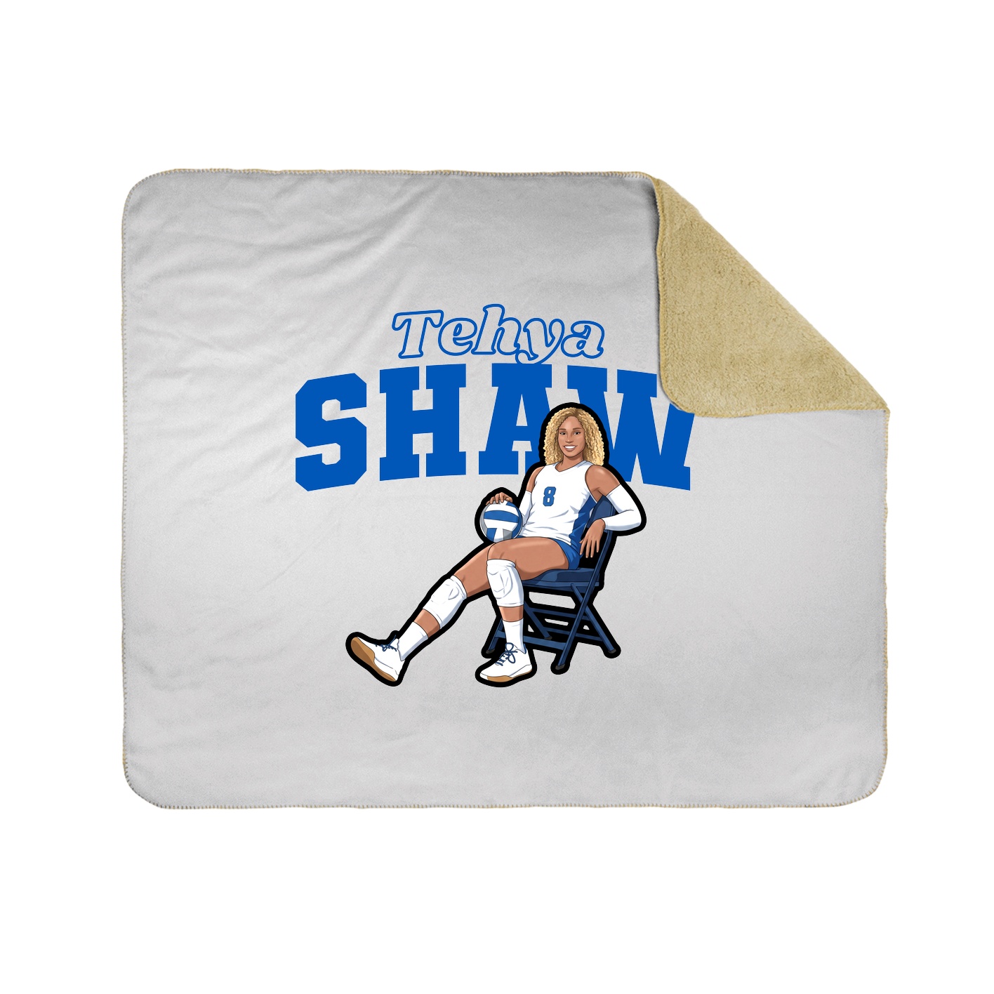 Throw Blanket — Name Arch in White