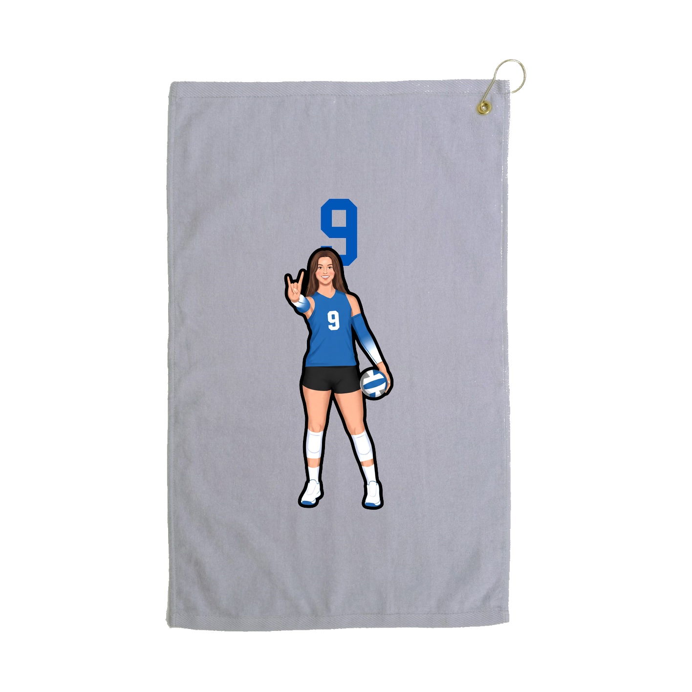 Golf Towel — Number Top in Grey