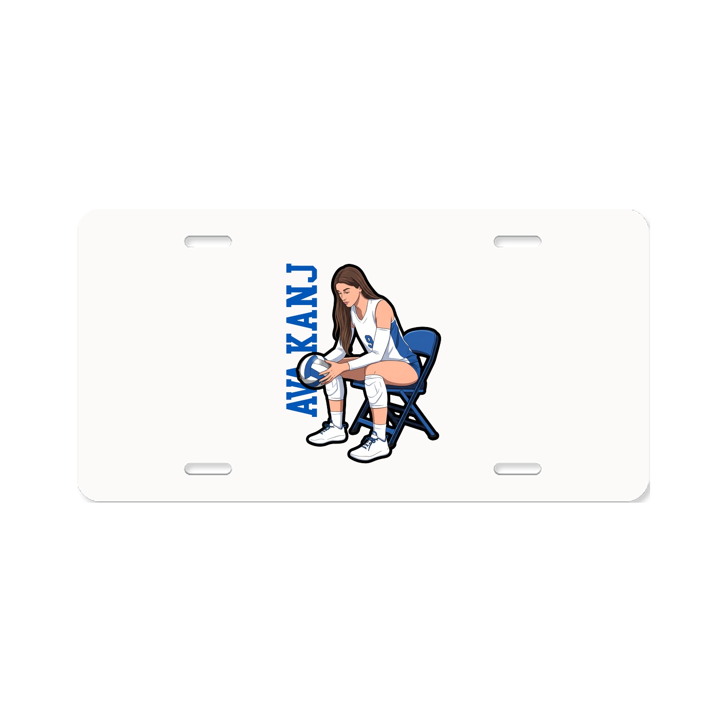 License Plate — Name Vertical in Classic