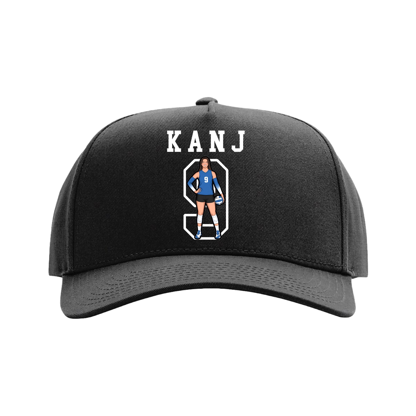 Full Fabric Five-Panel Champ Cap — Shirsey in Black