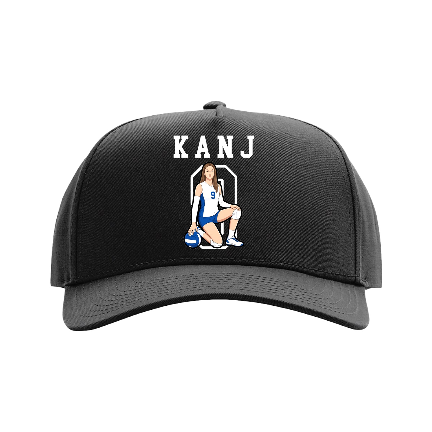 Full Fabric Five-Panel Champ Cap — Shirsey in Black
