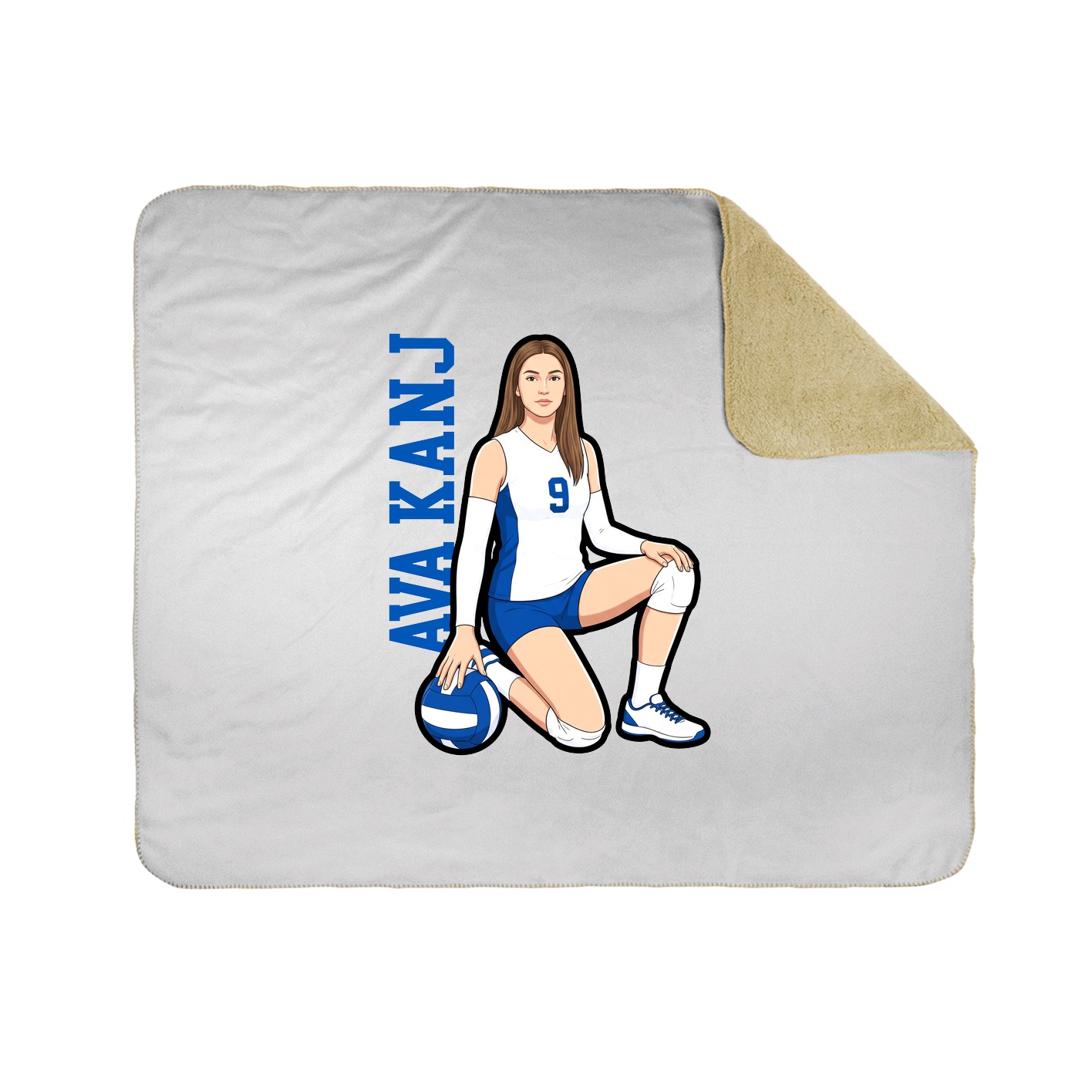 Throw Blanket — Name Vertical in White