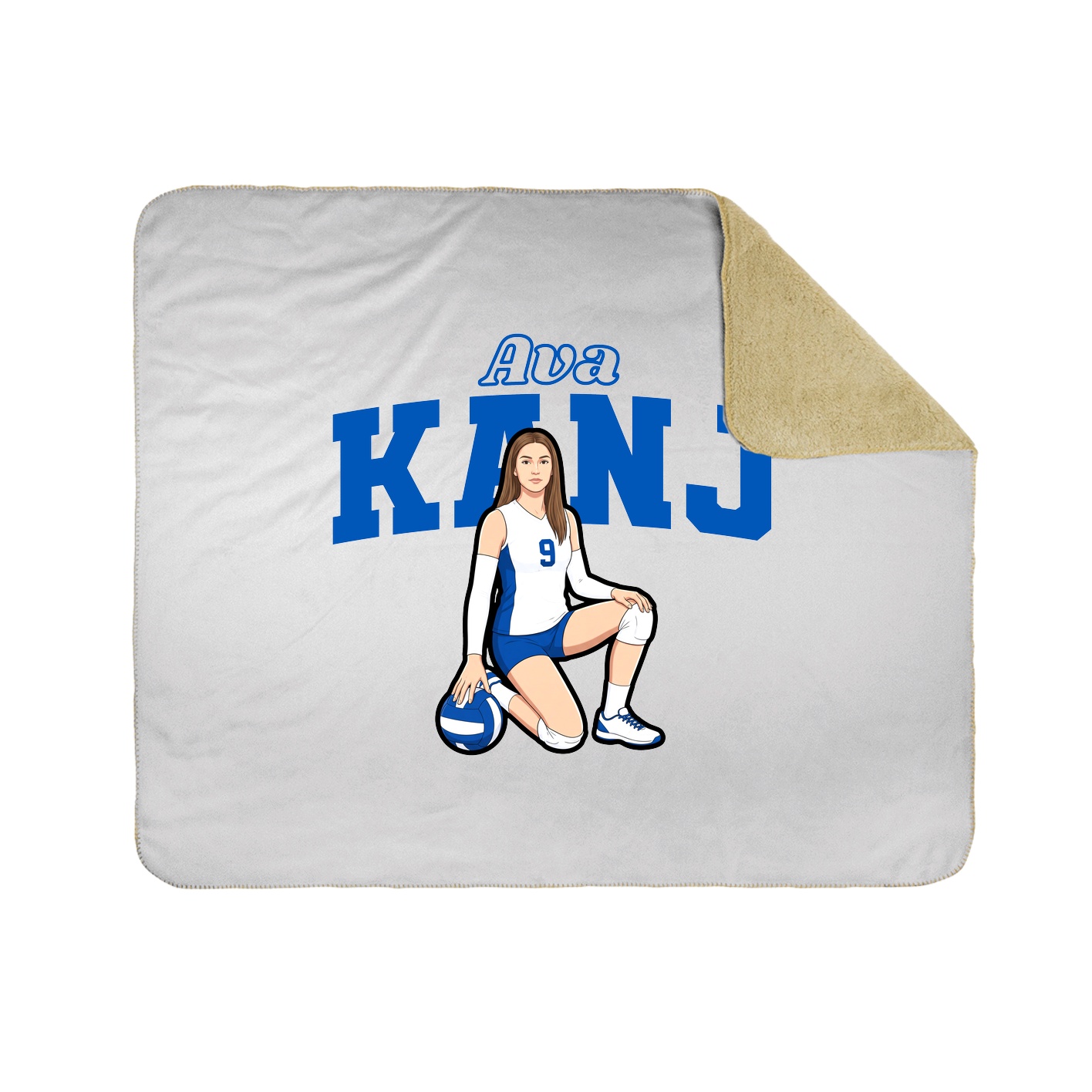 Throw Blanket — Name Arch in White
