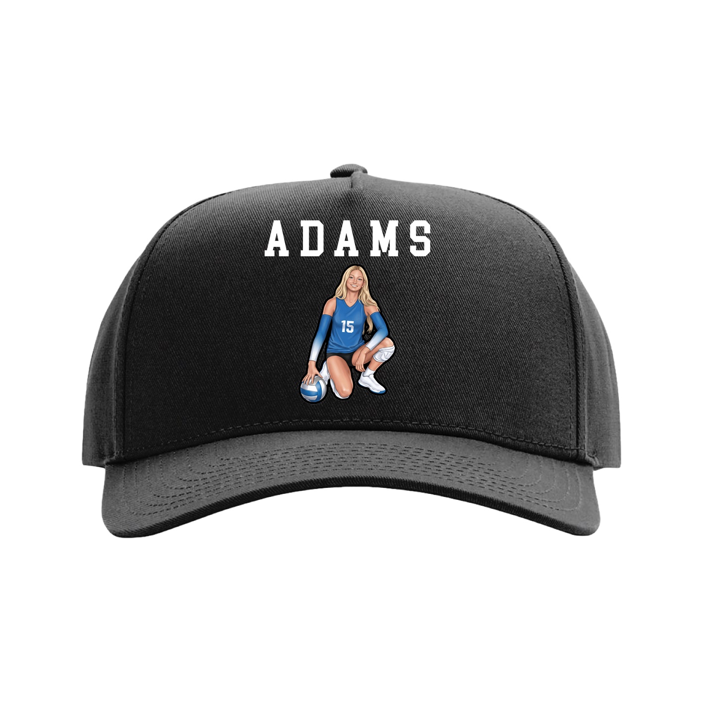 Full Fabric Five-Panel Champ Cap — Shirsey in Black