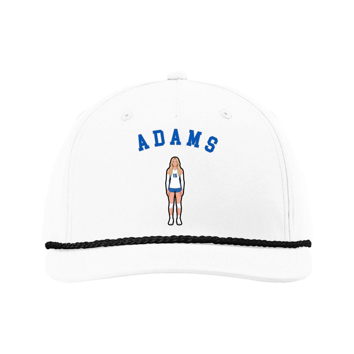 Five-Panel Classic Rope Cap — Shirsey Arch in White