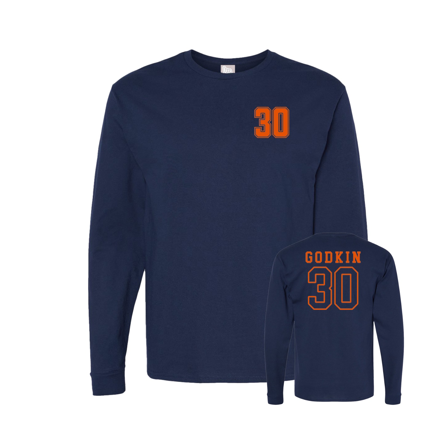 Long Sleeve Tee — Chest Back in Navy