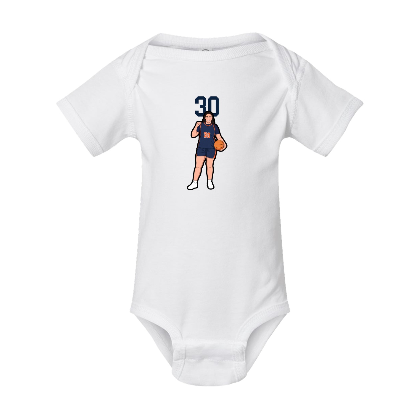 Baby Onesie — Number Top in White