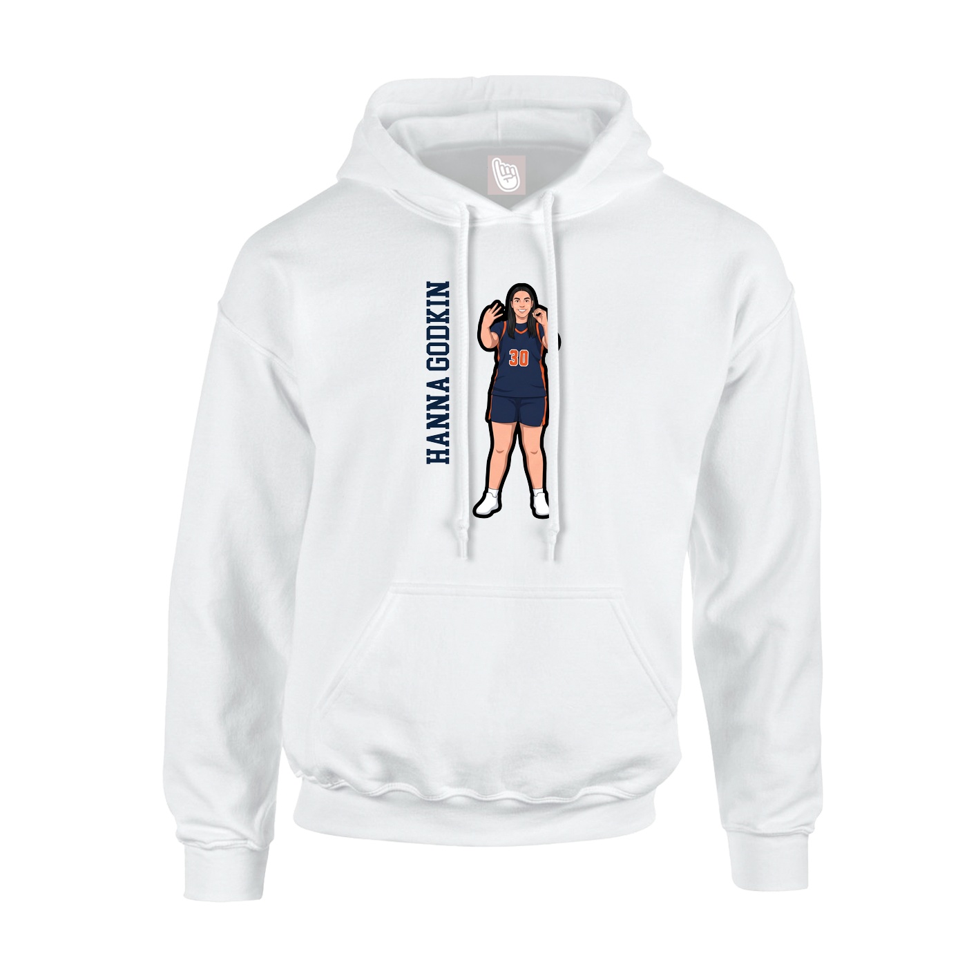 Youth Hoodie — Name Vertical in White