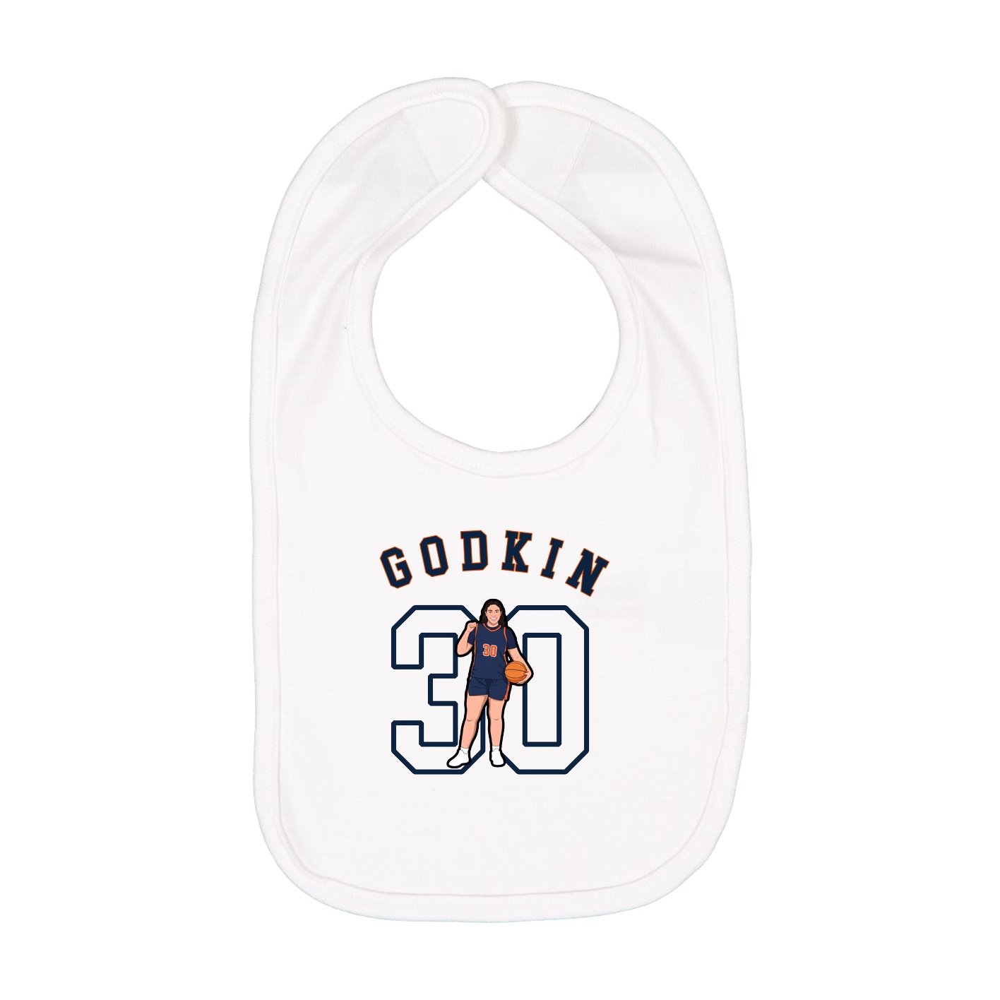 Infant Bib — Shirsey Arch in White