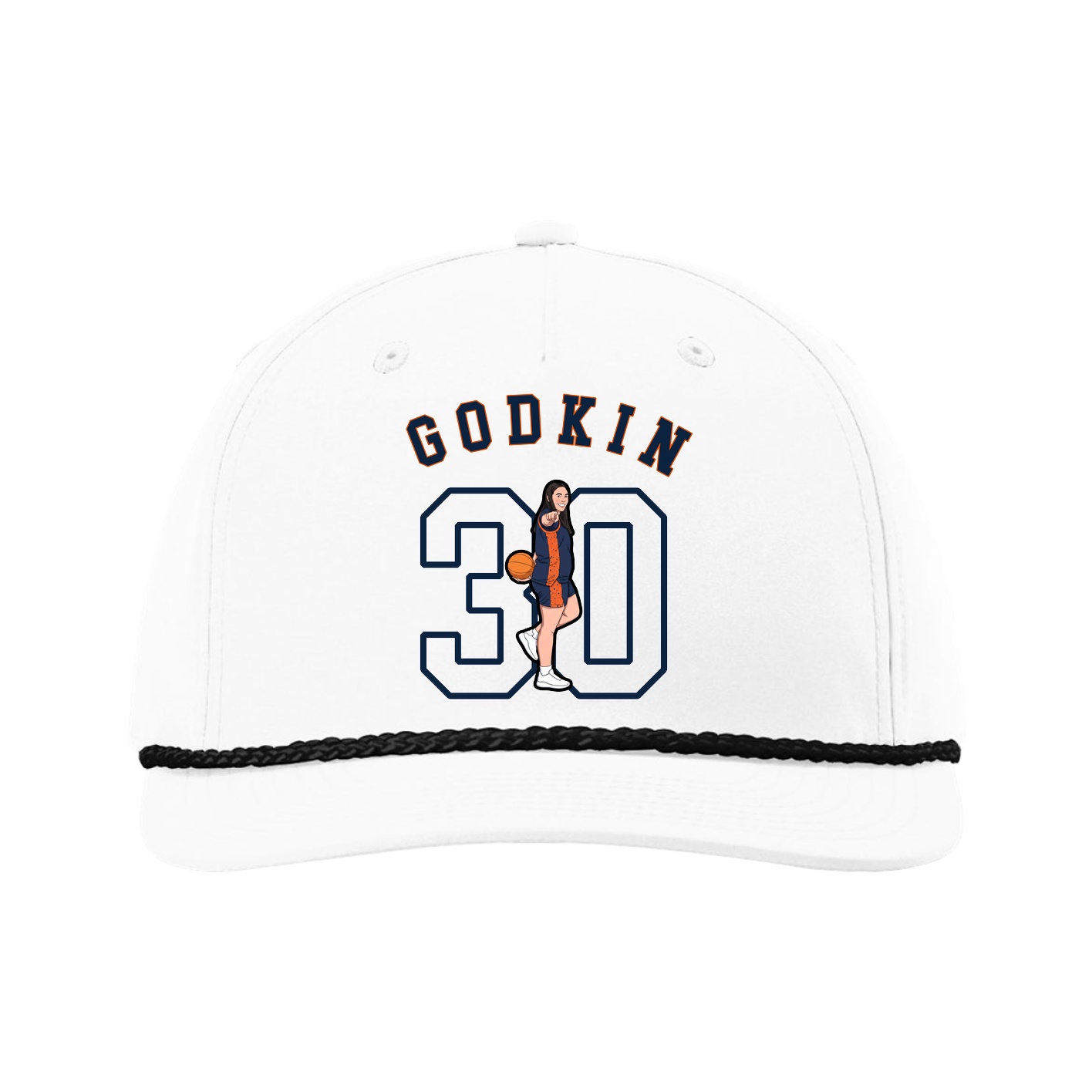 Five-Panel Classic Rope Cap — Shirsey Arch in White