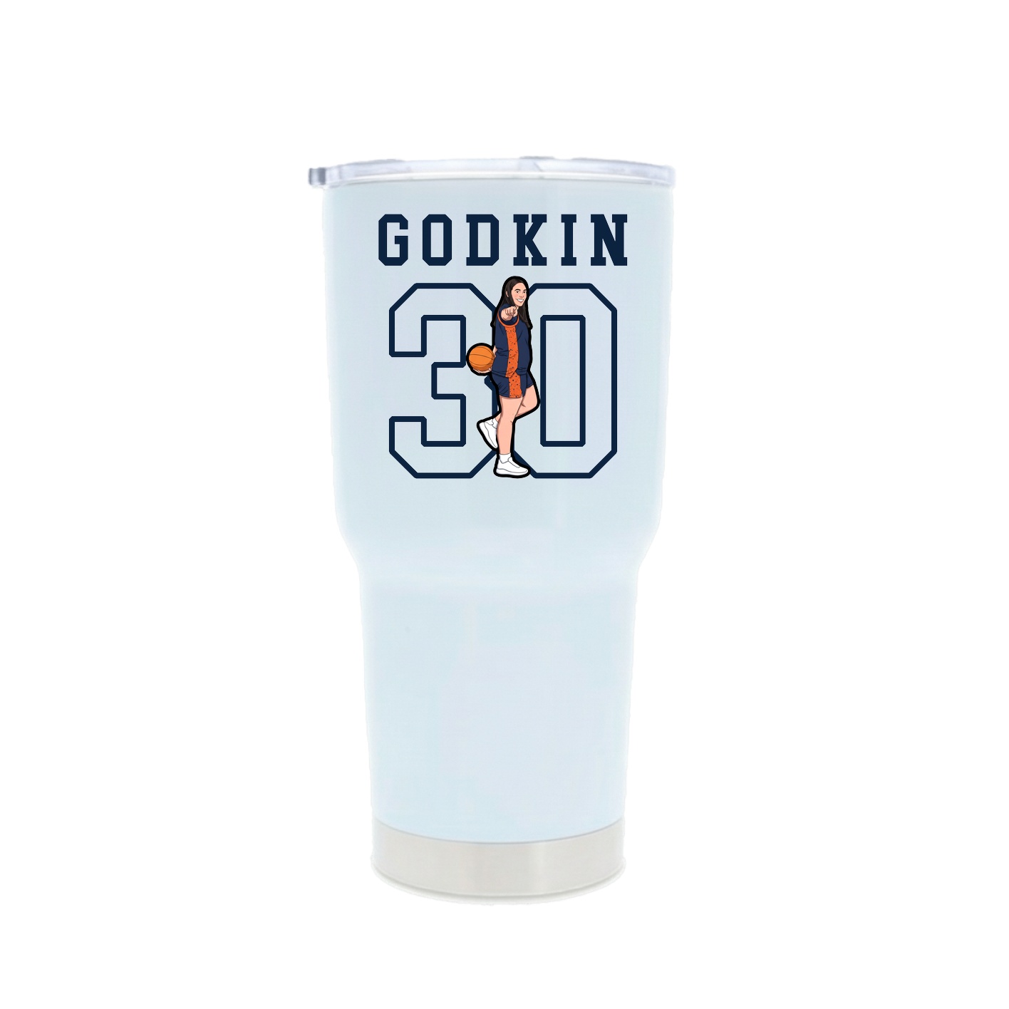 30oz Stainless Steel Tumbler — Shirsey in White