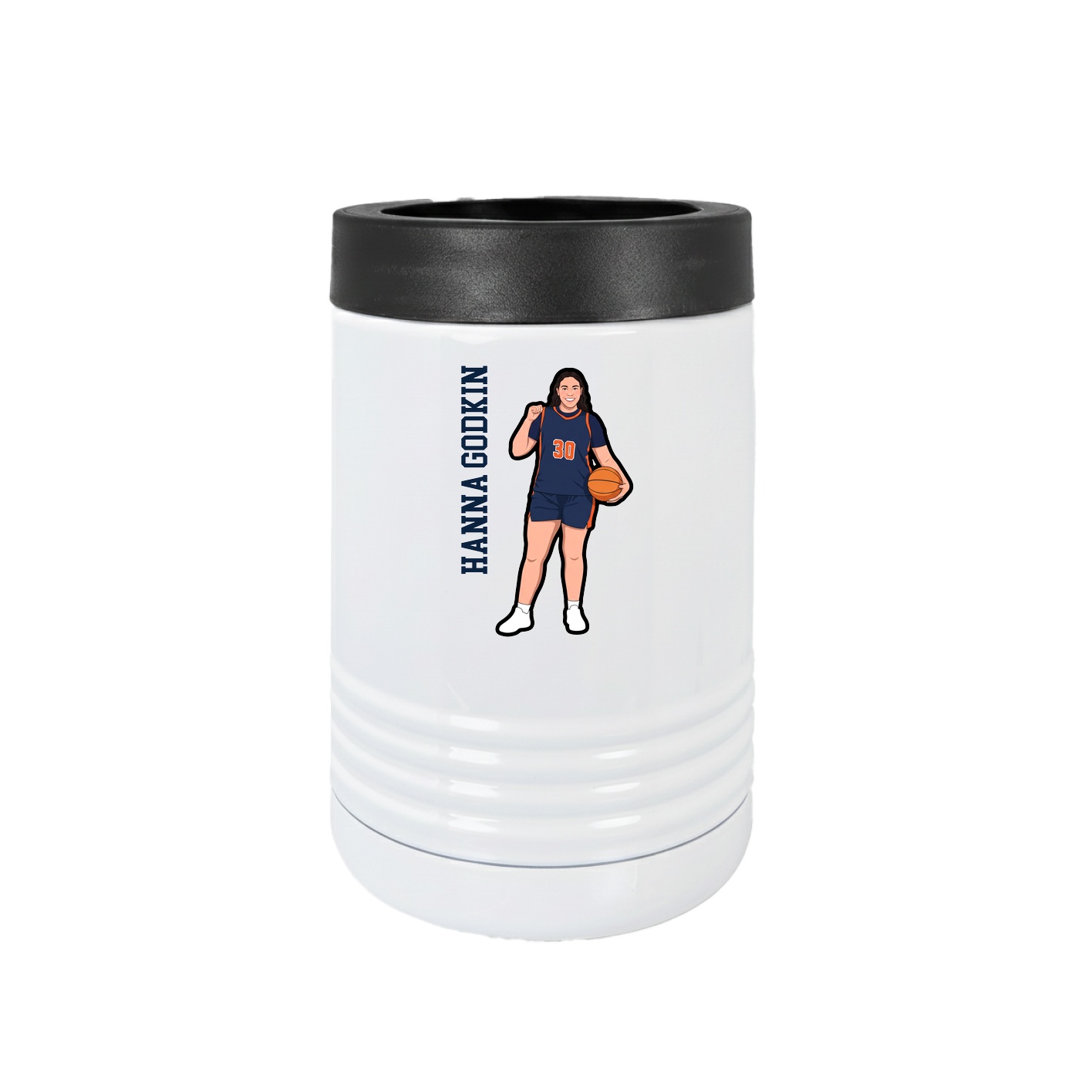 Beverage Holder — Name Vertical in White