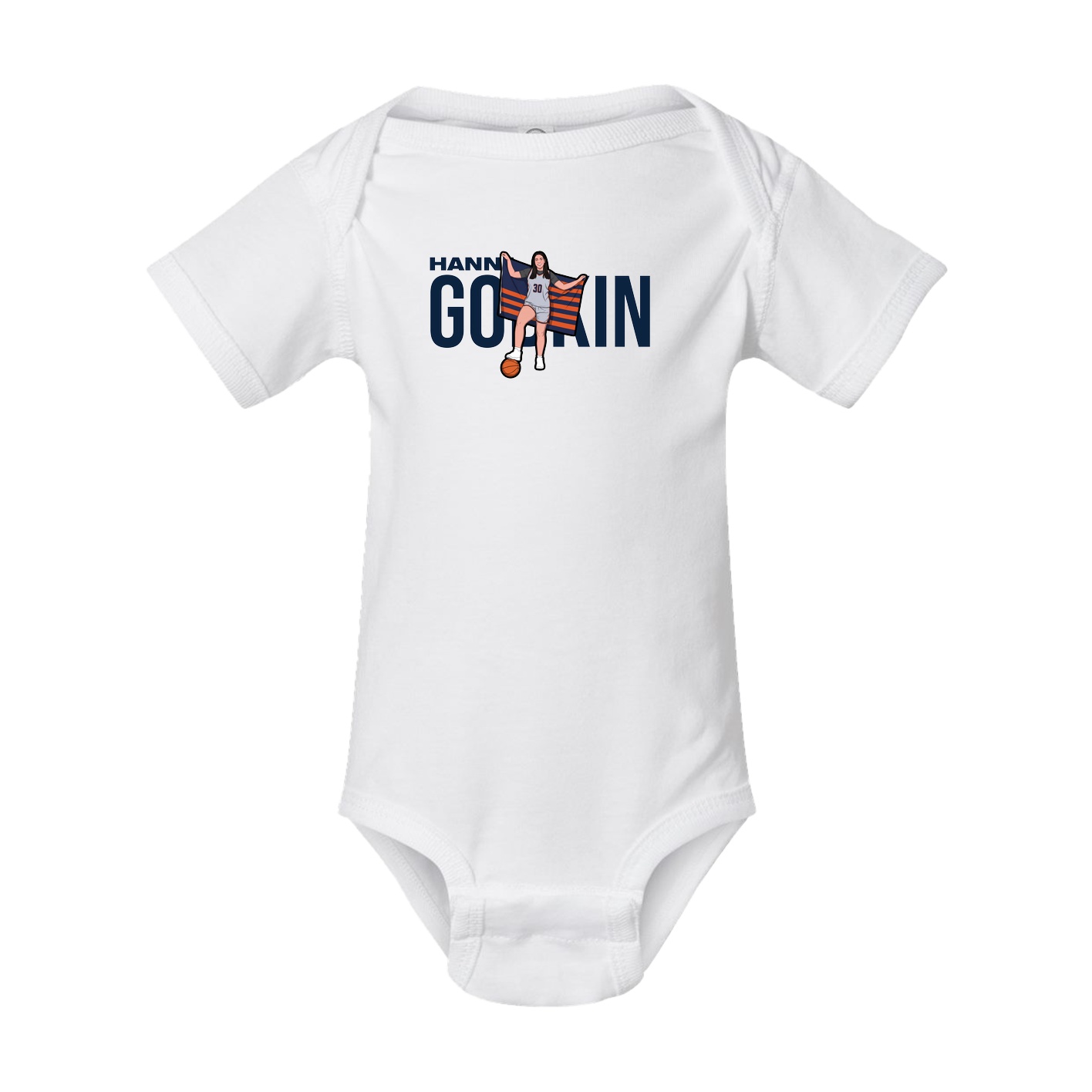 Baby Onesie — Player Name in White