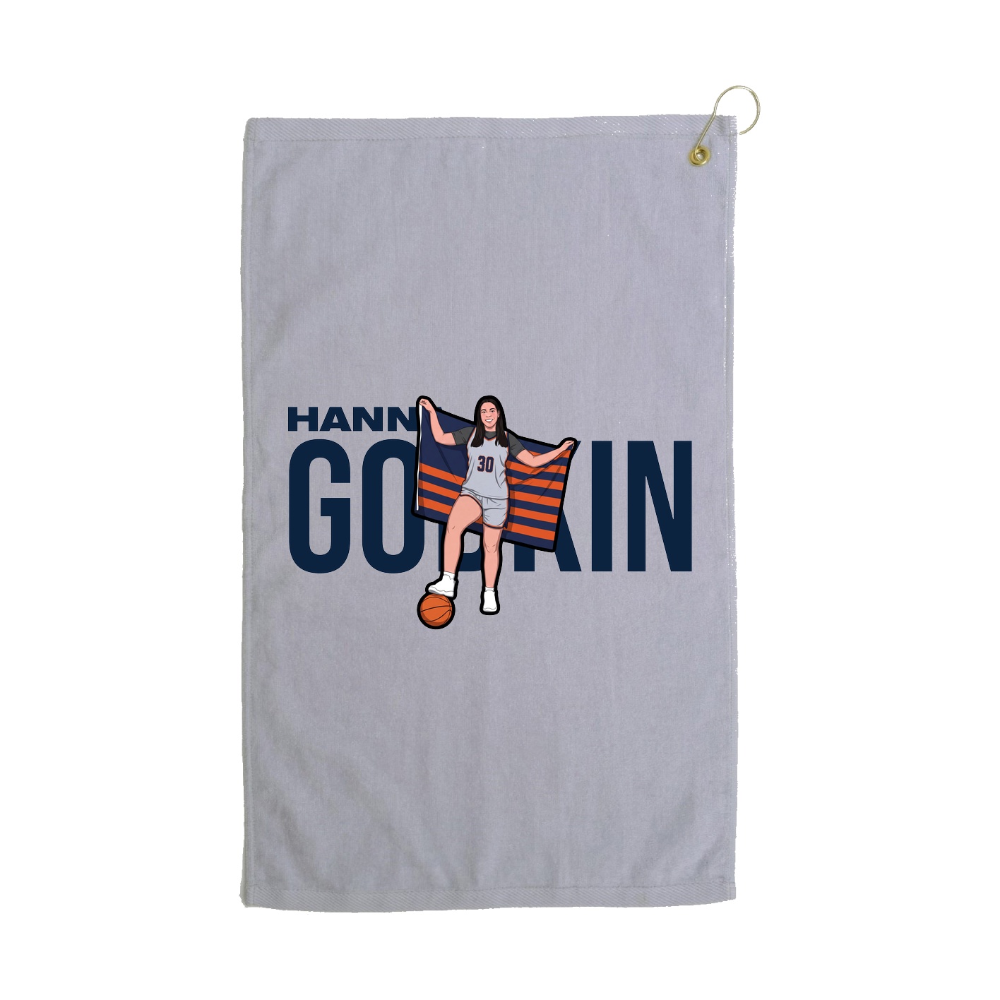 Golf Towel — Player Name in Grey