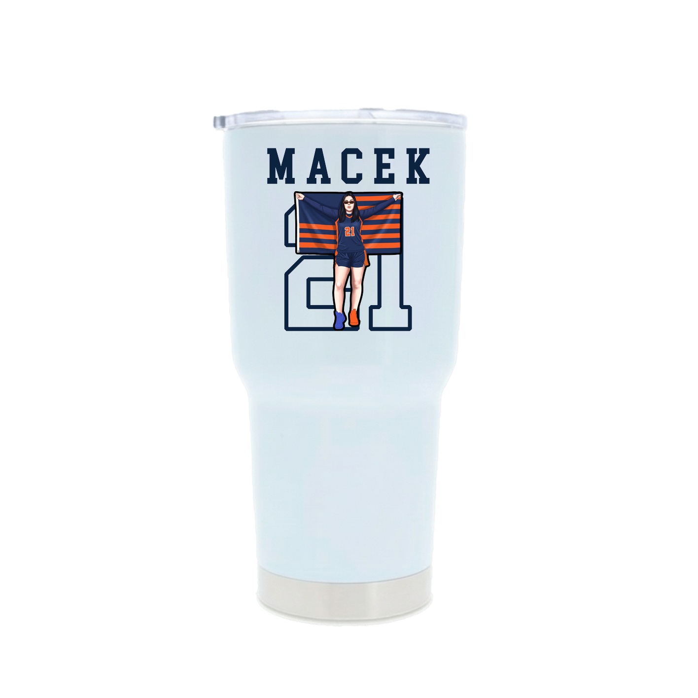30oz Stainless Steel Tumbler — Shirsey in White