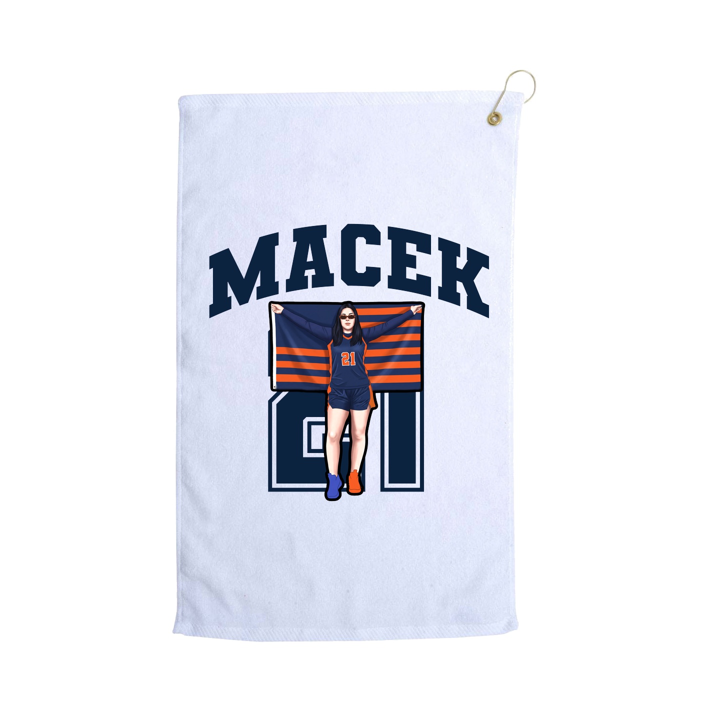 Golf Towel — Number in White