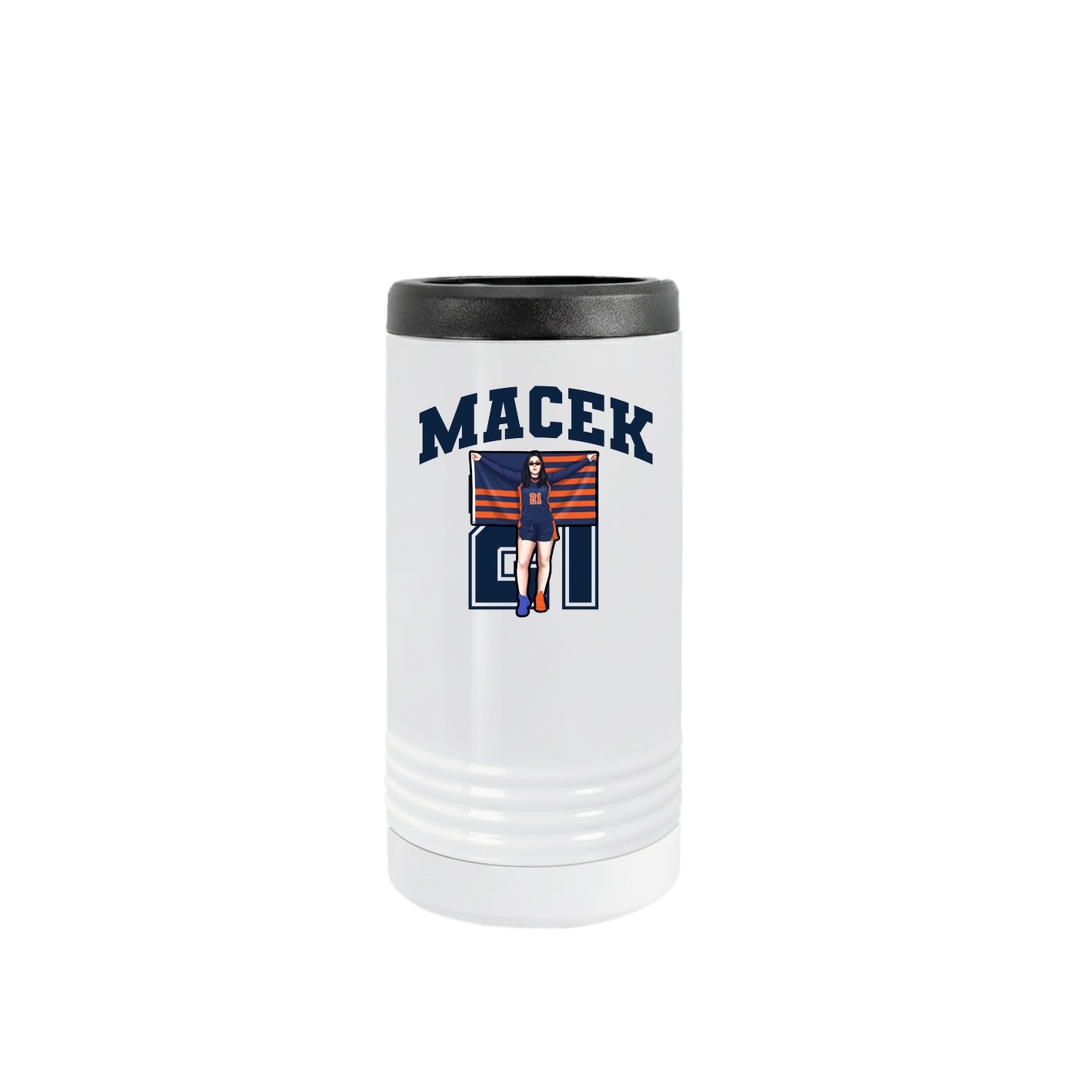 Slim Beverage Holder — Number in White
