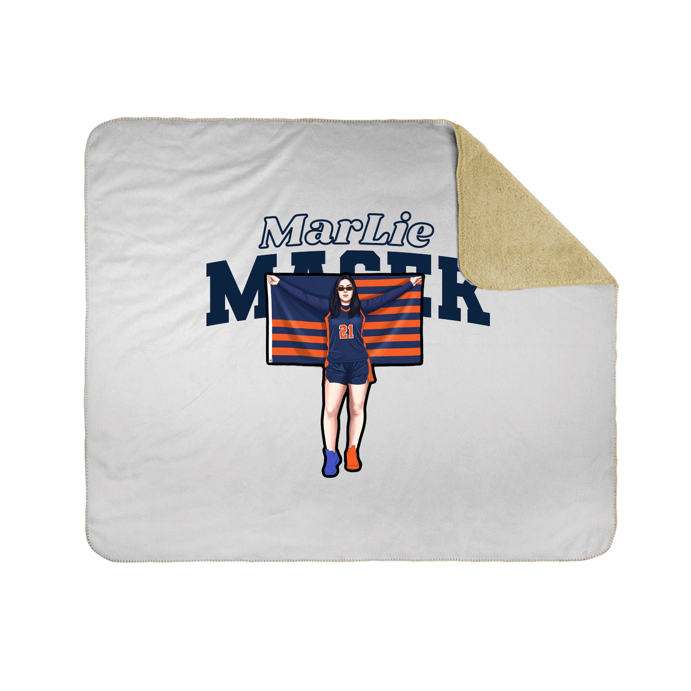 Throw Blanket — Name Arch in White