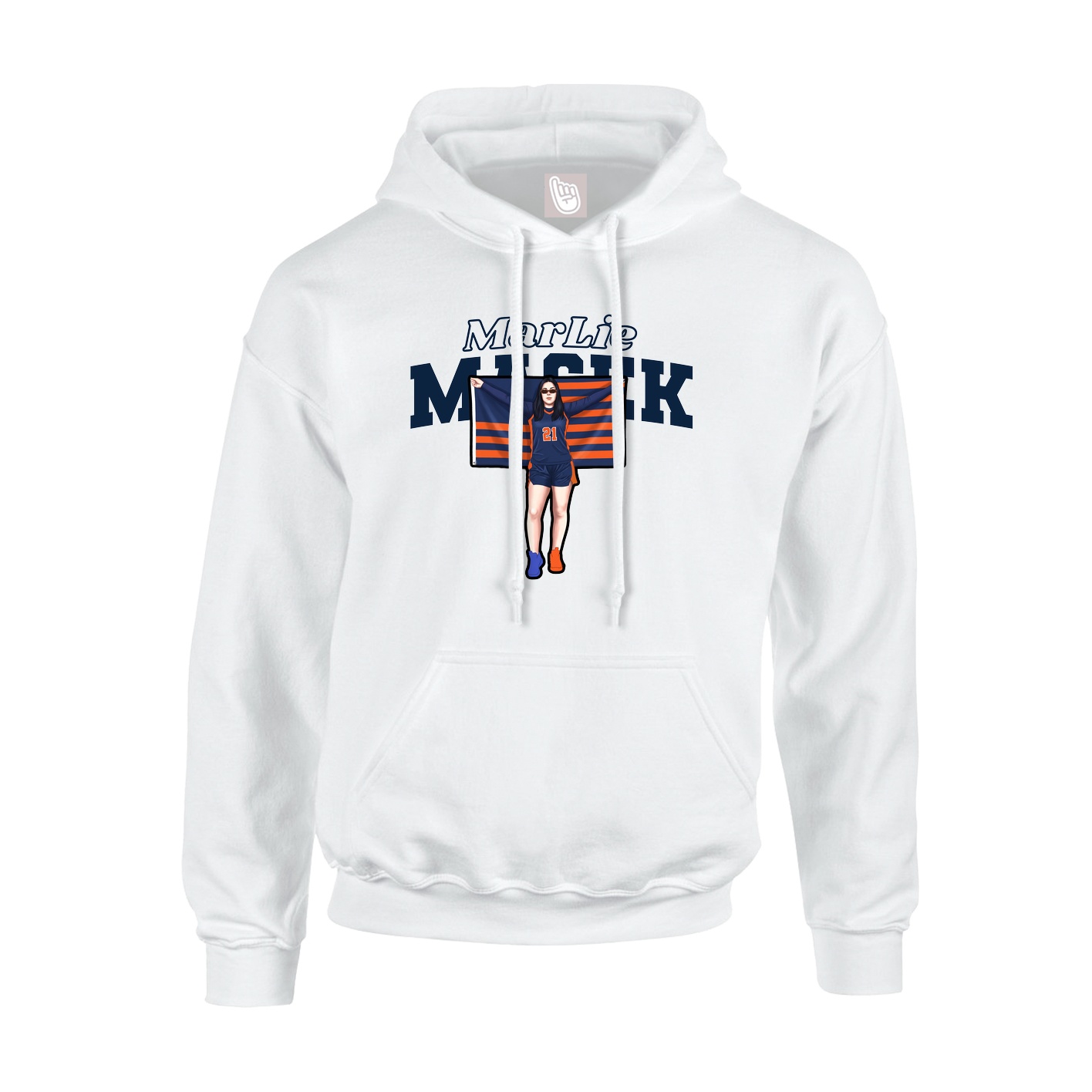 Hoodie — Name Arch in White