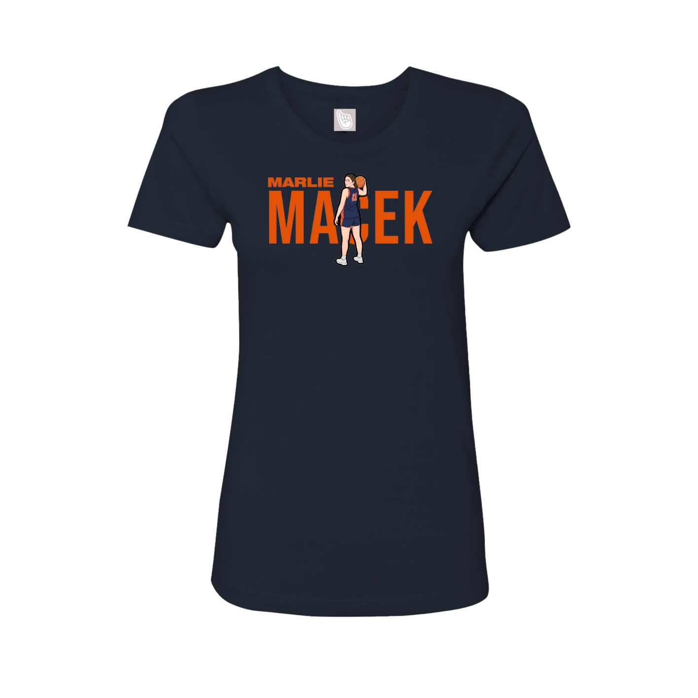 Fitted Women's Tee — Player Name in Navy