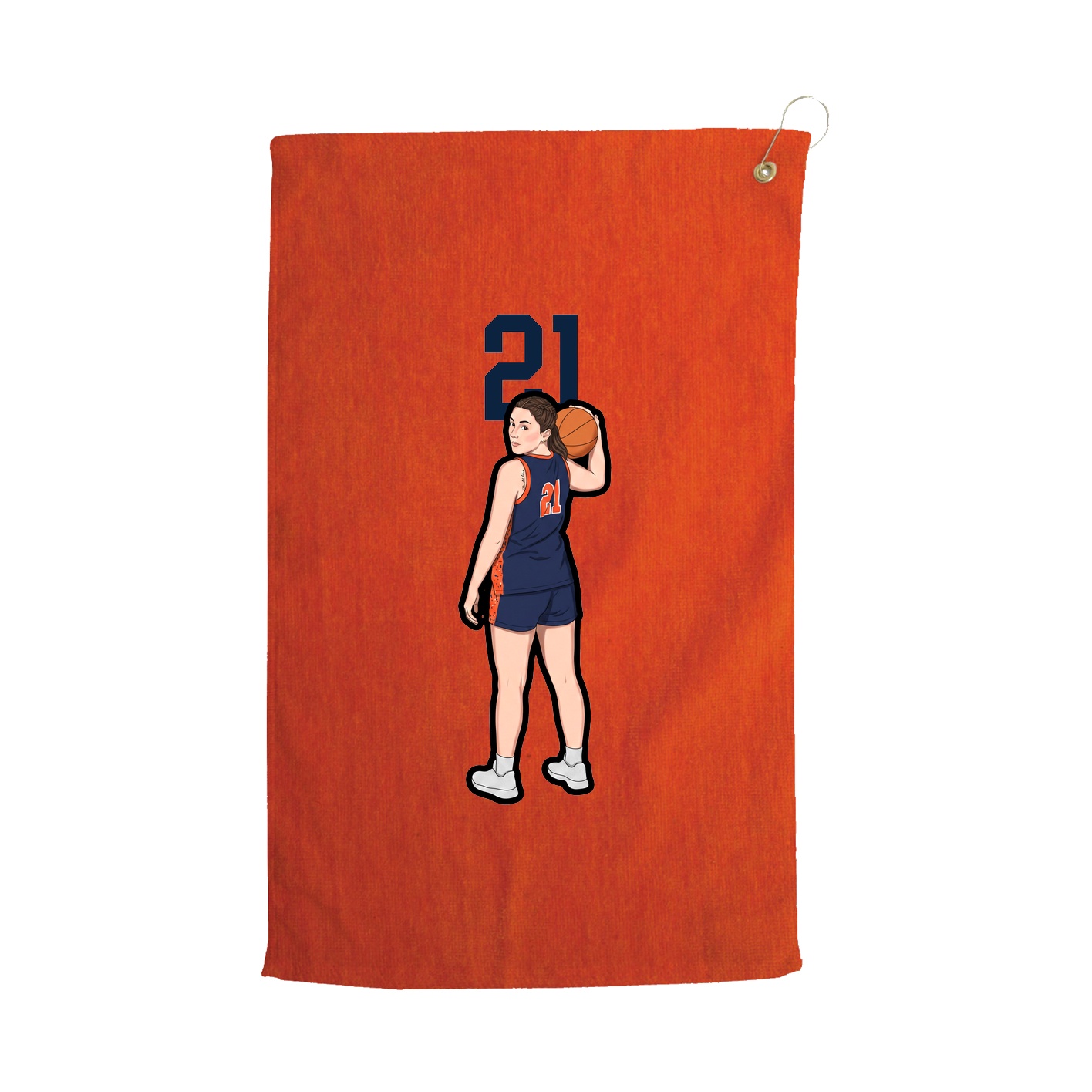 Golf Towel — Number Top in Orange