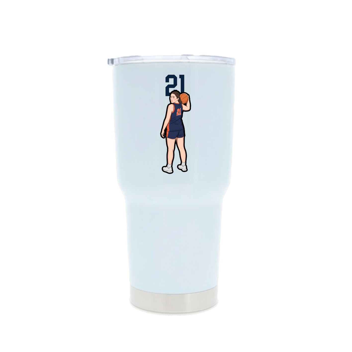 30oz Stainless Steel Tumbler — Number Top in White