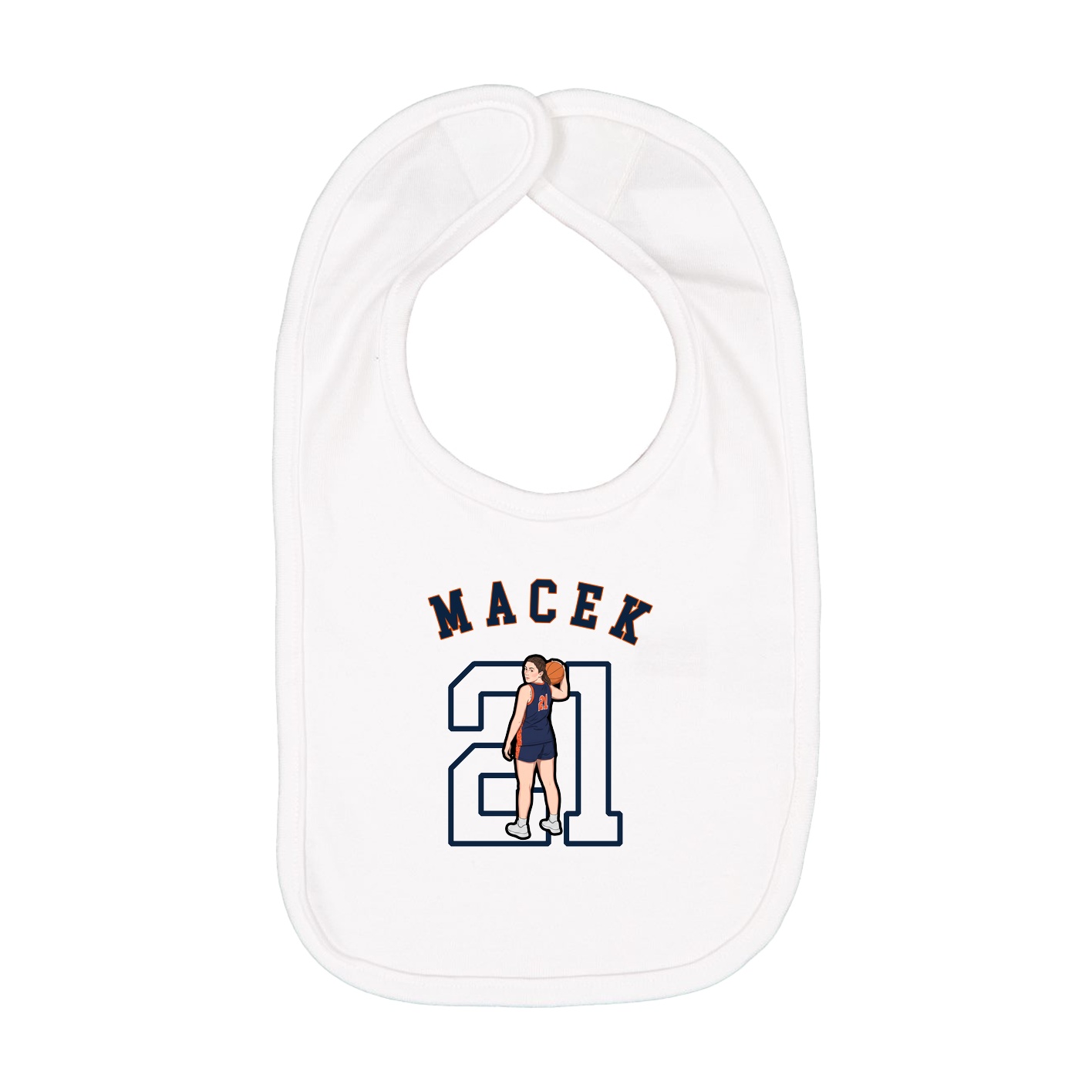 Infant Bib — Shirsey Arch in White