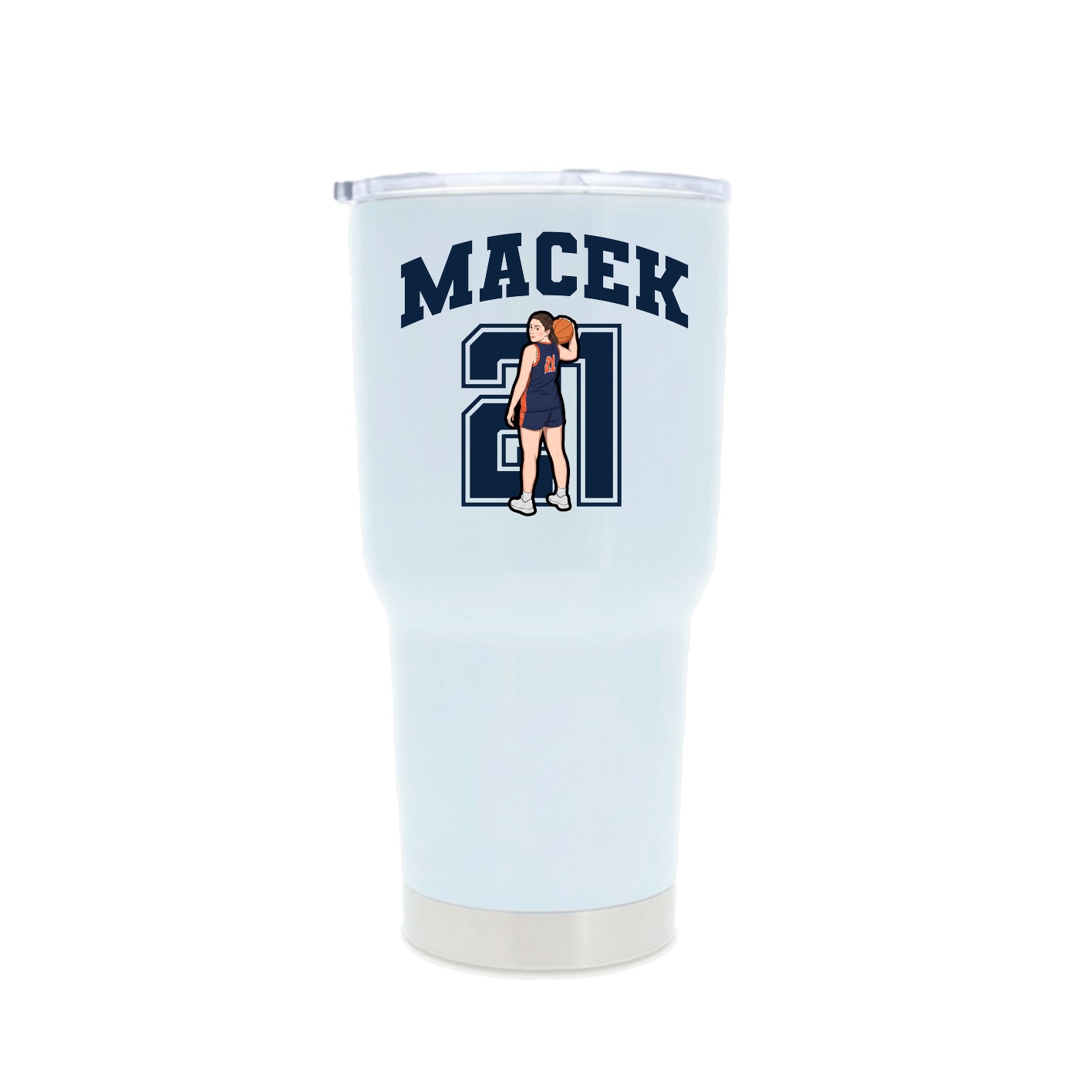 30oz Stainless Steel Tumbler — Number in White