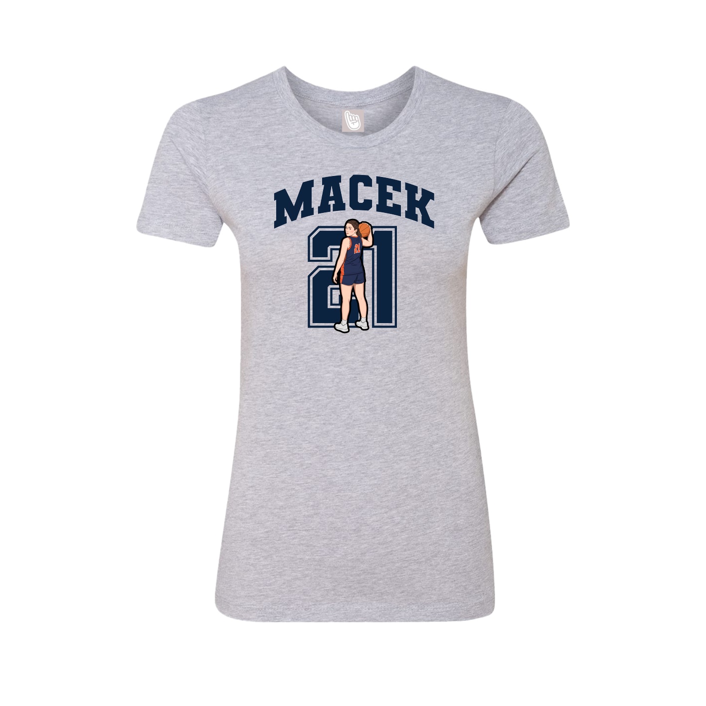 Fitted Women's Tee — Number in Grey
