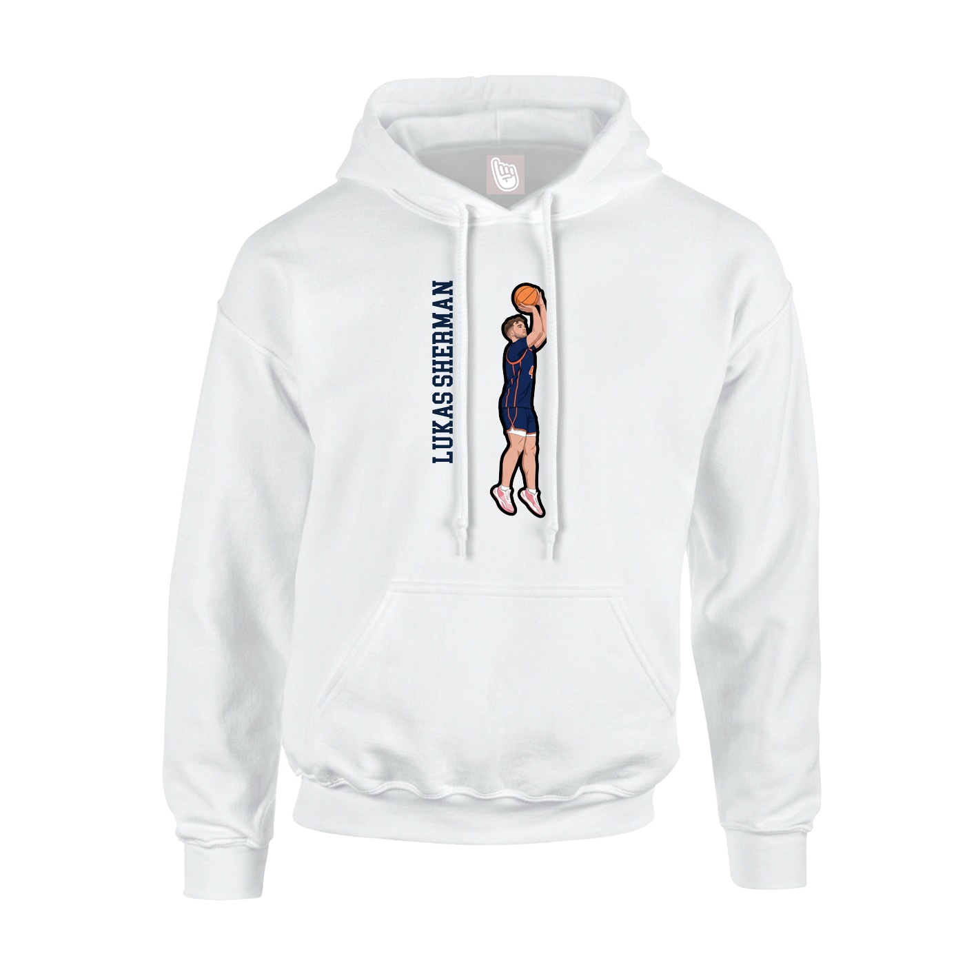 Youth Hoodie — Name Vertical in White