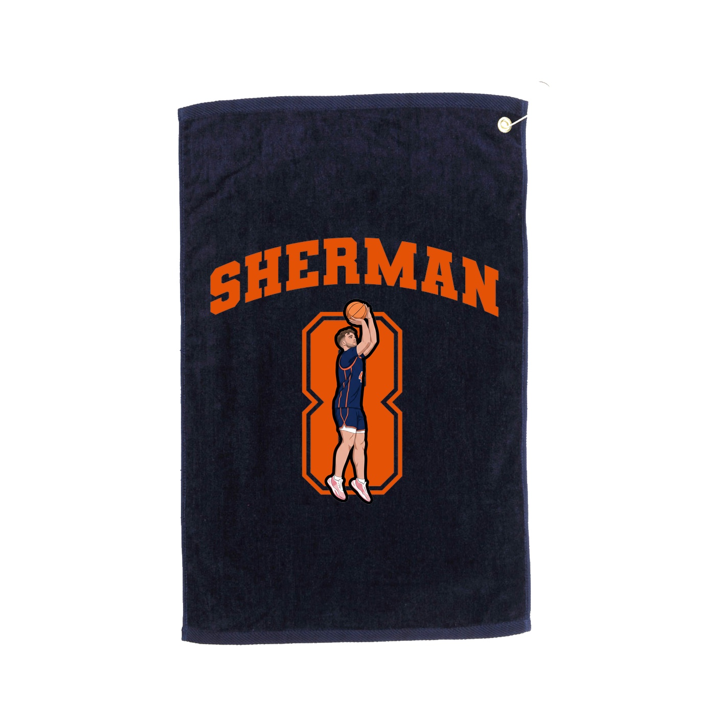 Golf Towel — Number in Navy